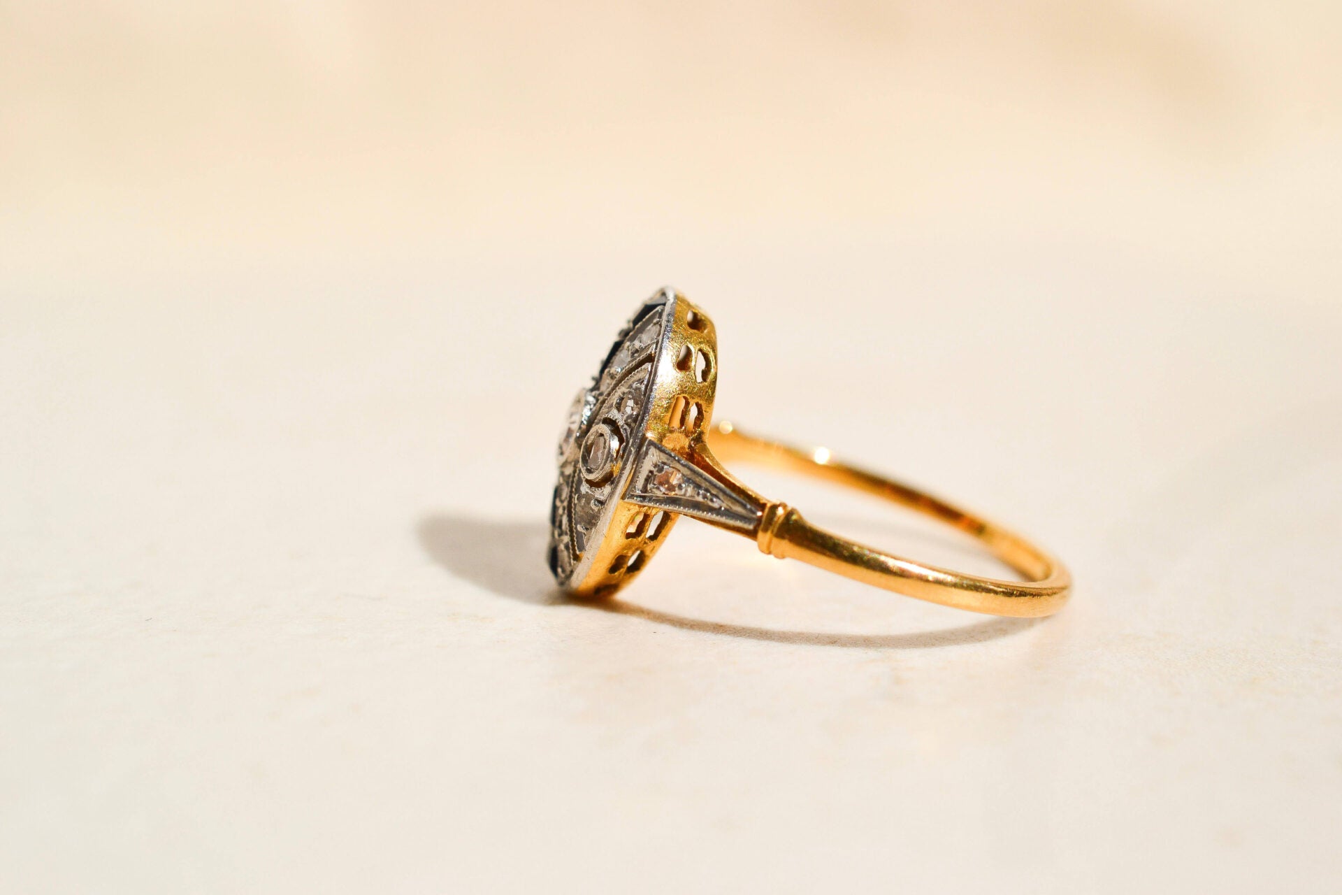 Bague Art Déco Saphir Diamants