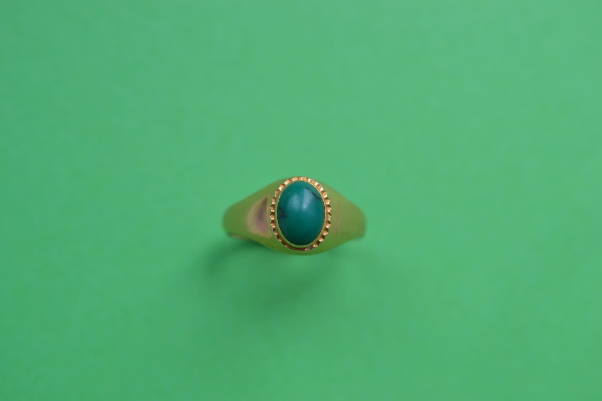 Bague jonc cabochon Turquoise verte