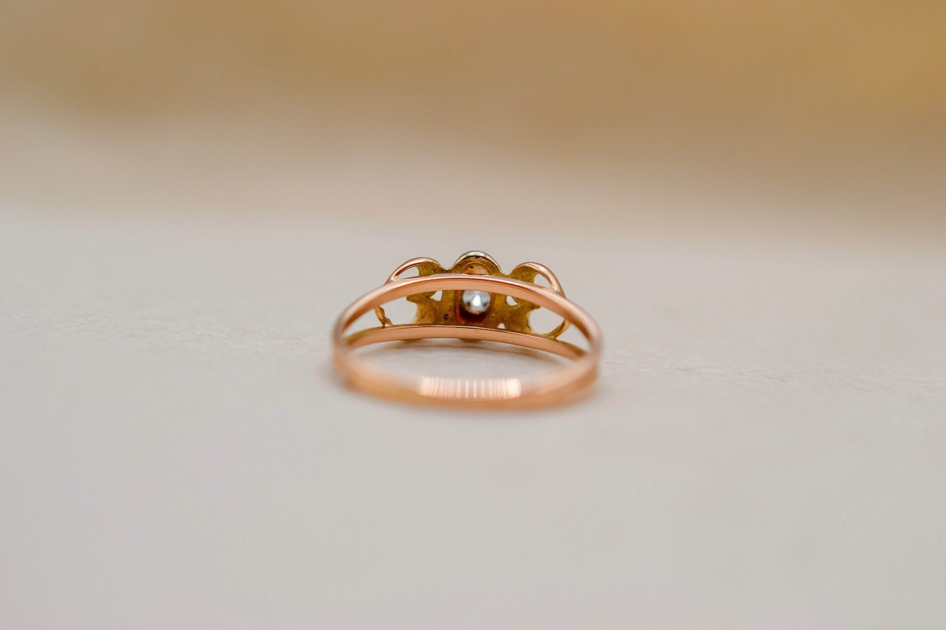 Bague solitaire Diamants et cœurs