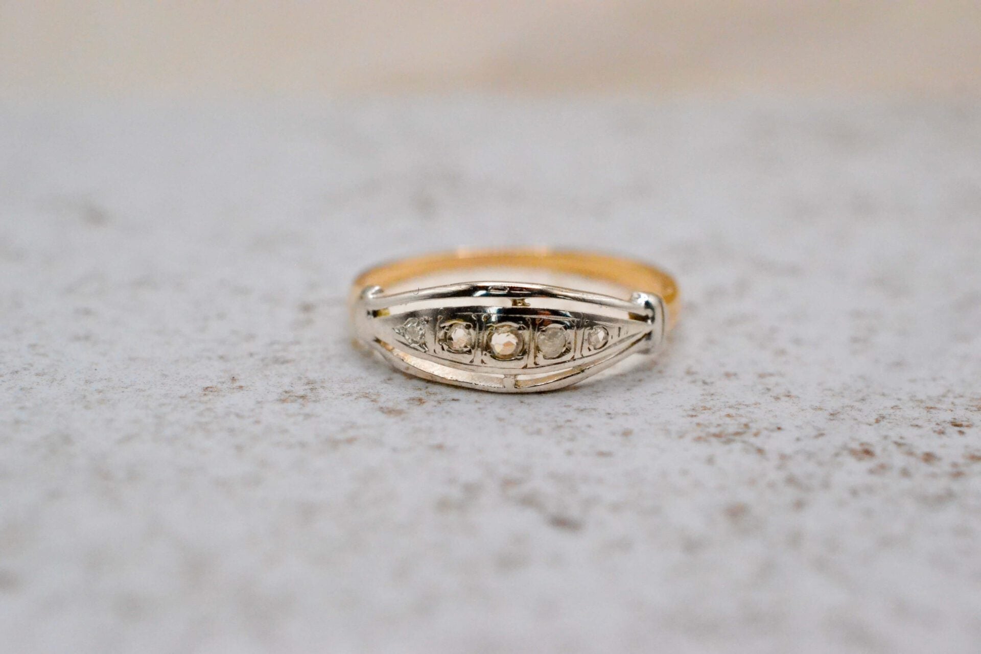 Bague jarretière 2 Ors et Diamants