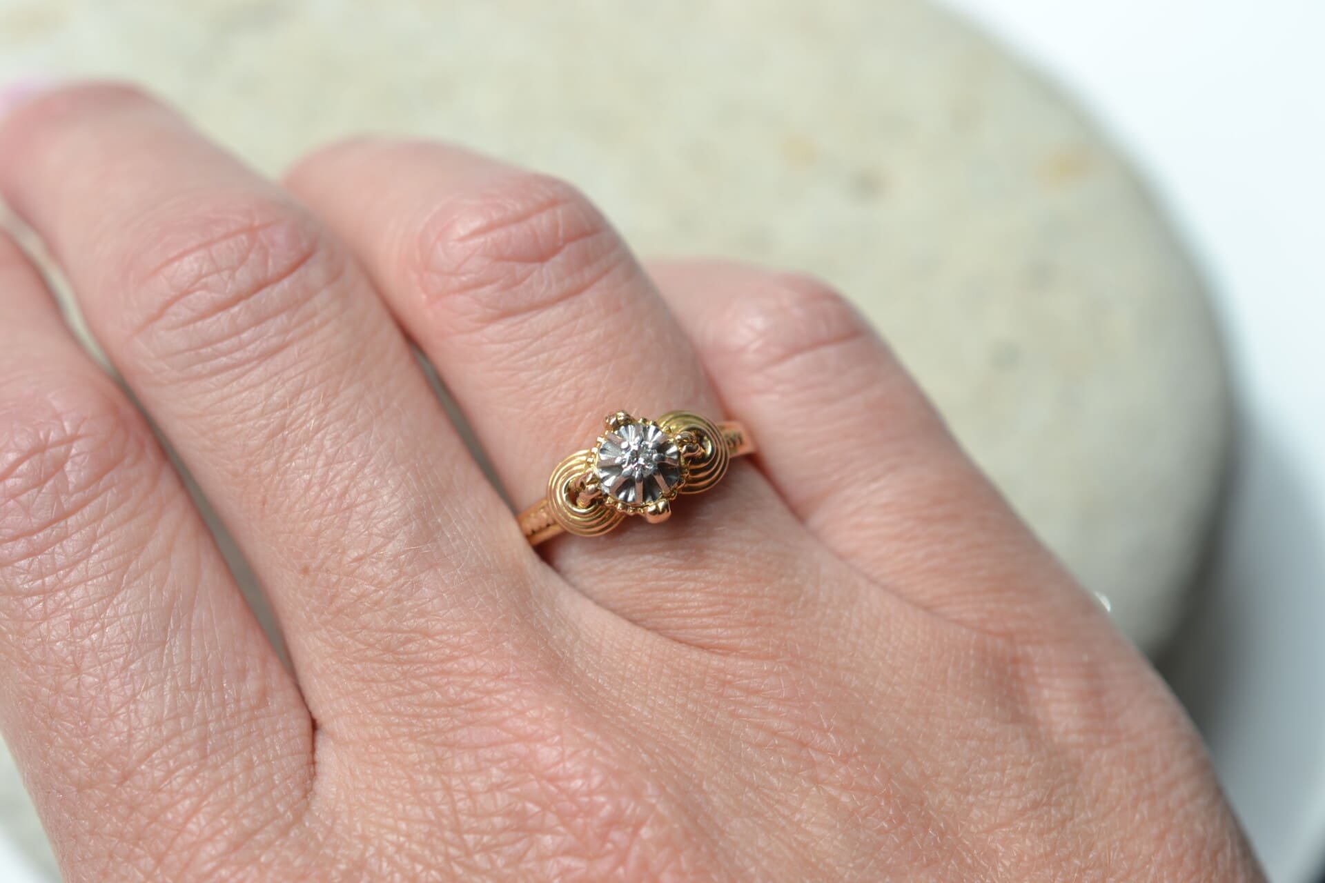 Bague solitaire Années 50