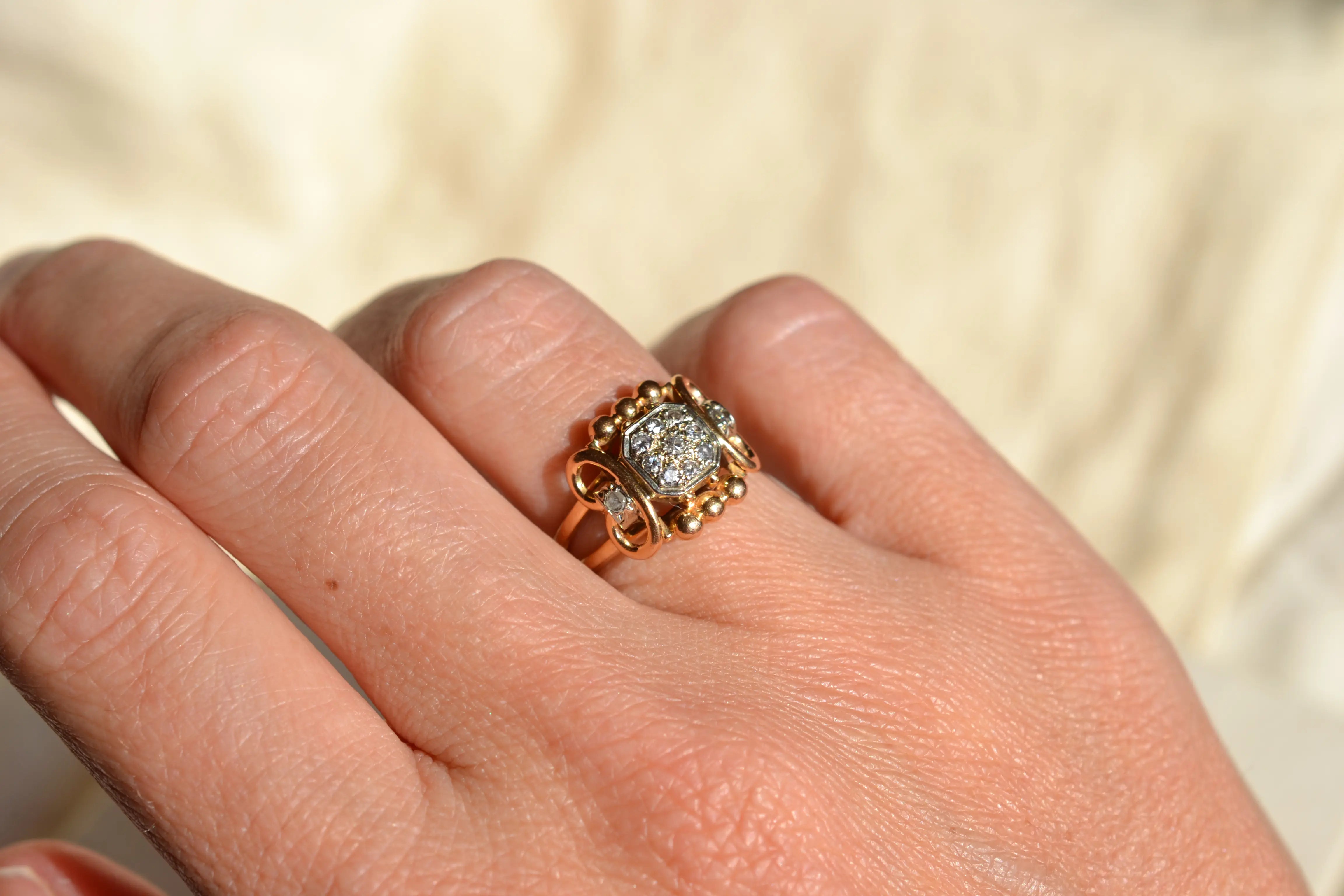 Bague Diamants Art Déco style Tank