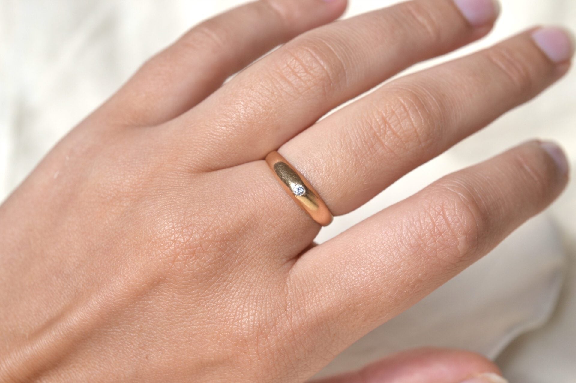 Bague Jonc Or jaune Diamant