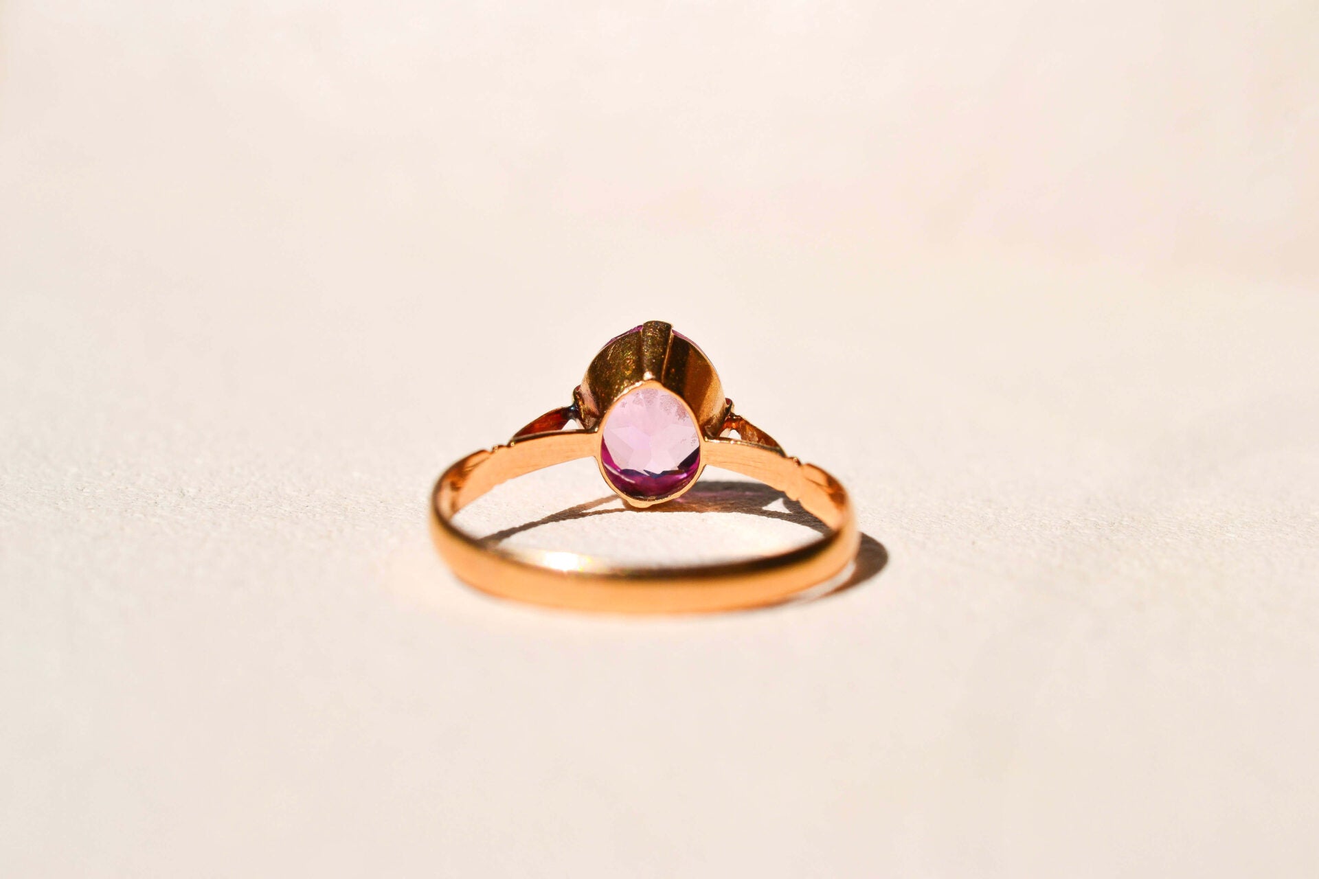 Bague solitaire Saphir rose