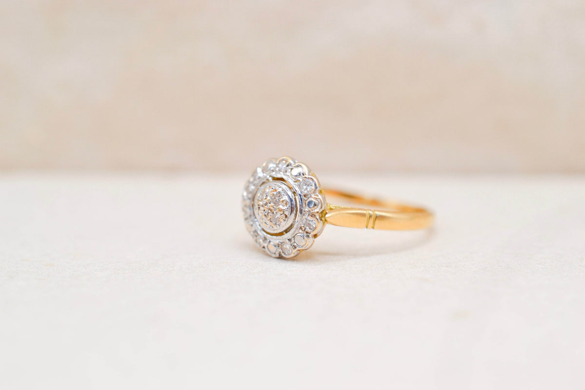 Bague ronde 2 Ors Diamants