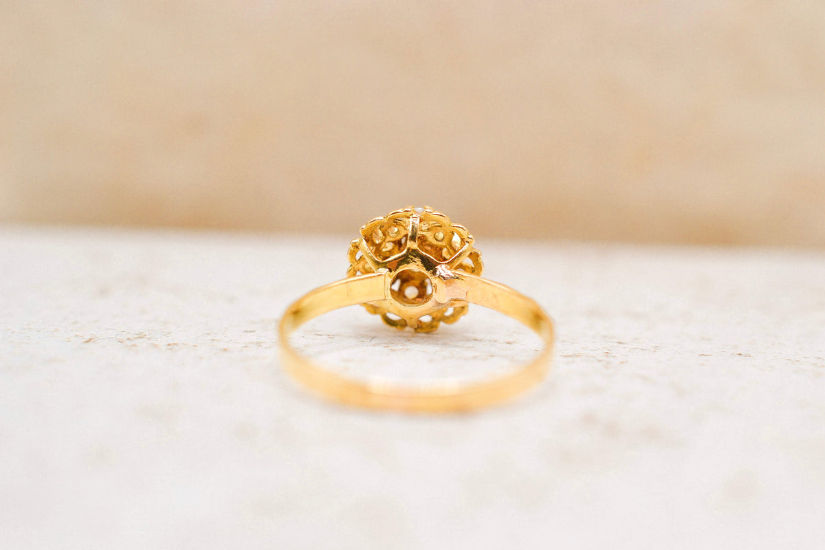 Bague flocon Oxydes Or jaune