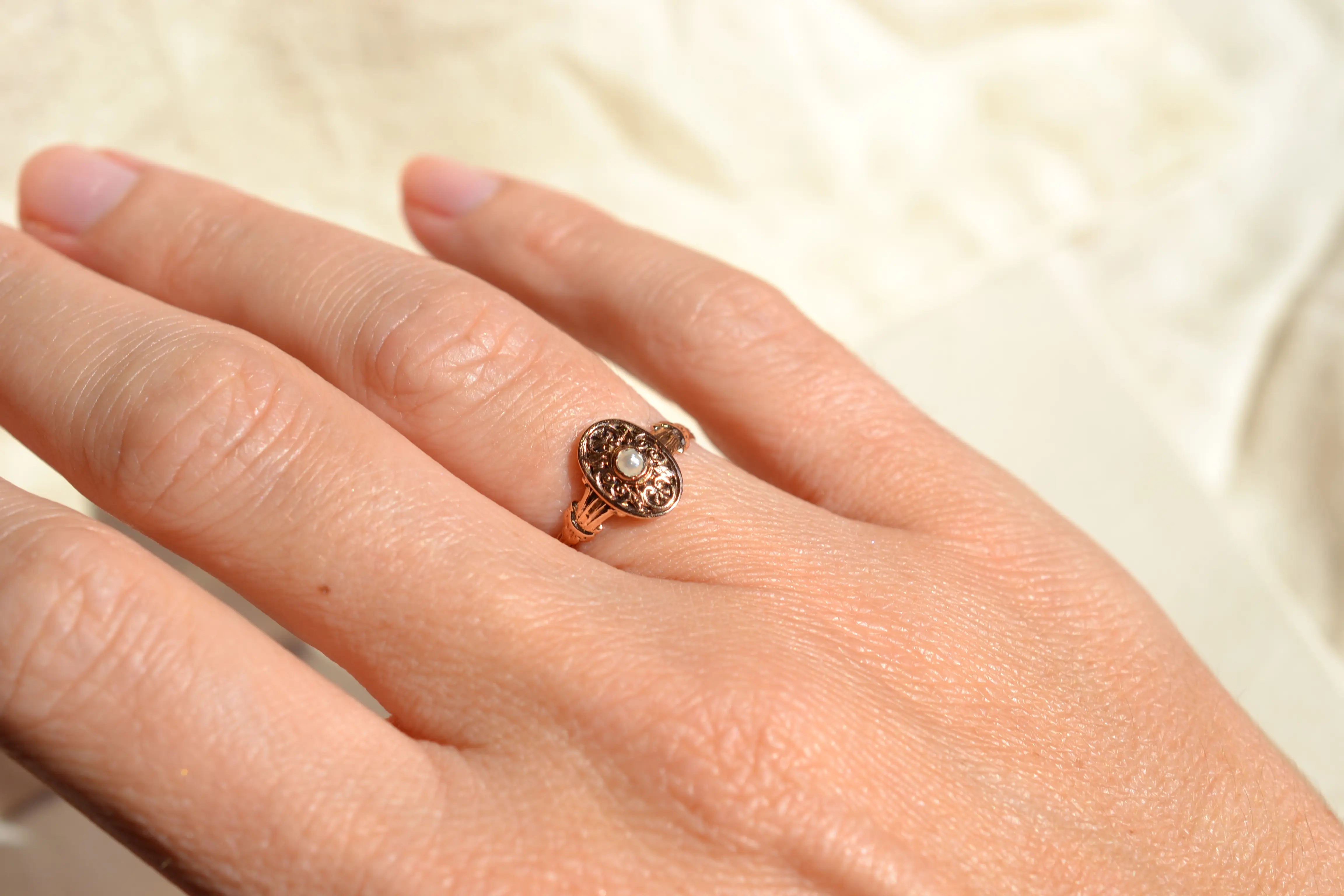 Bague Victorienne perle fine