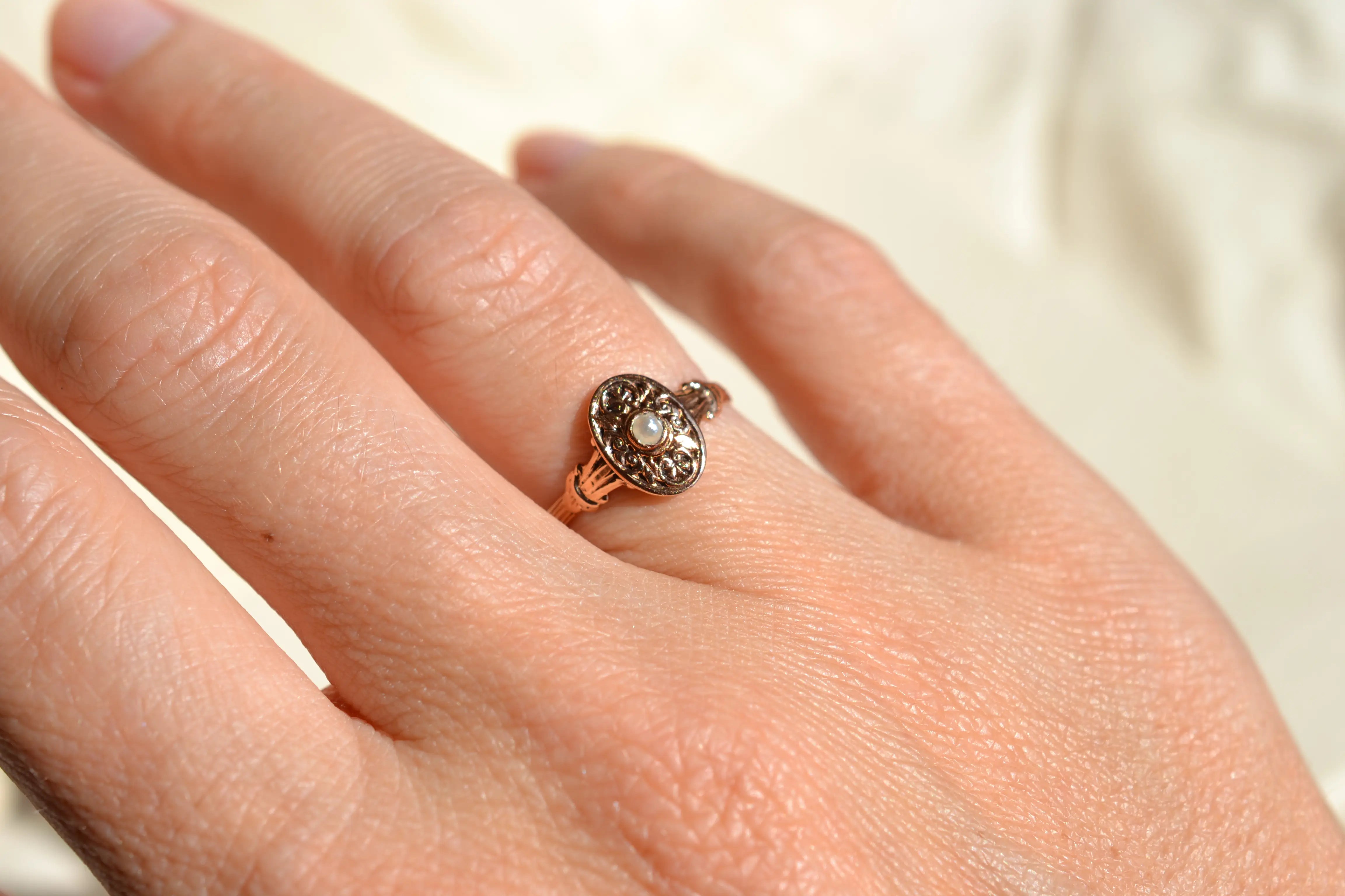 Bague Victorienne perle fine