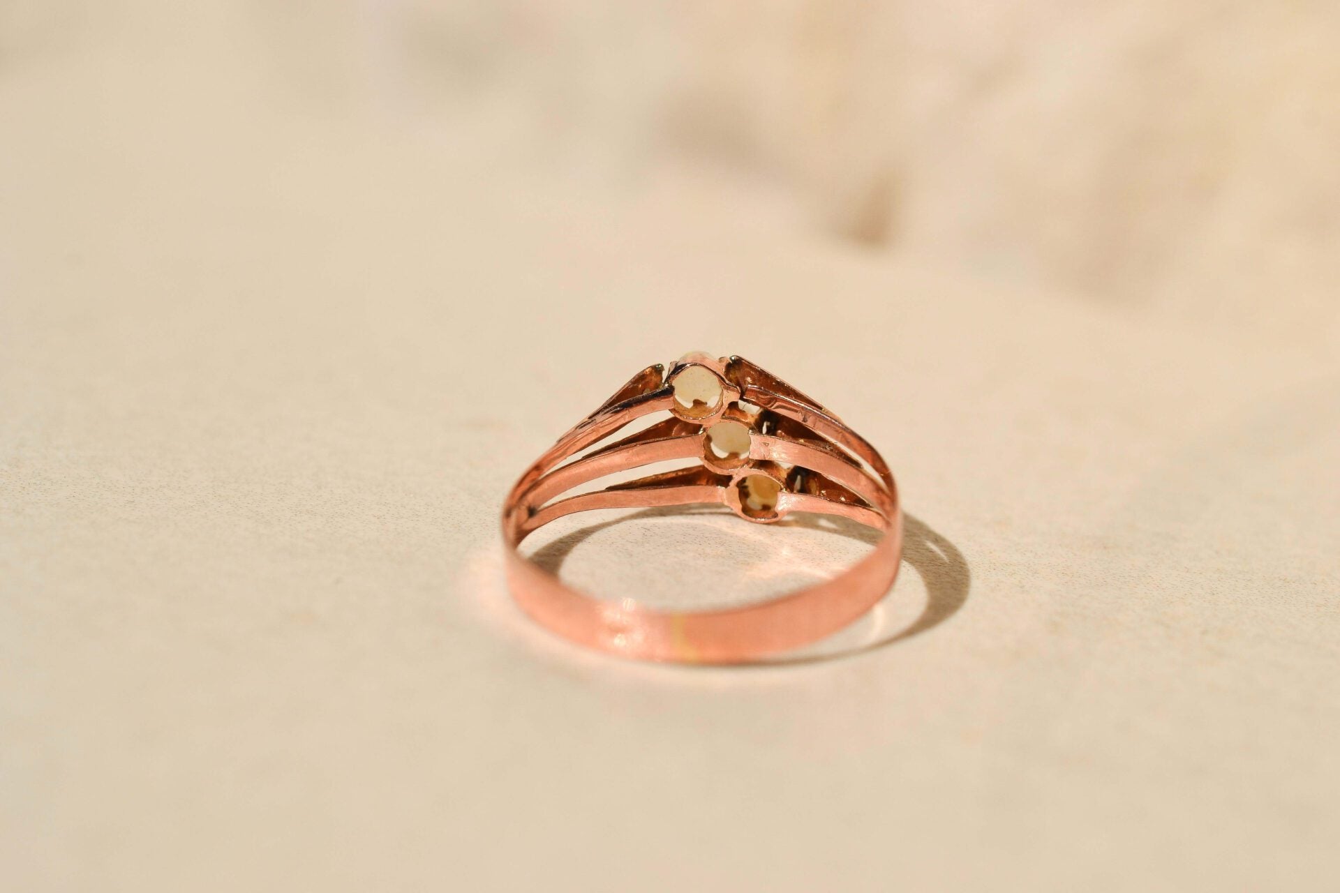 Bague Perles Or rose
