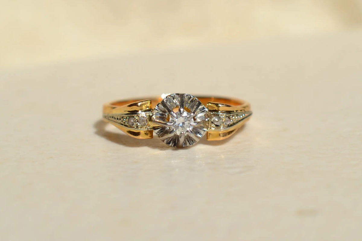 Bague solitaire Diamants Serti Illusion