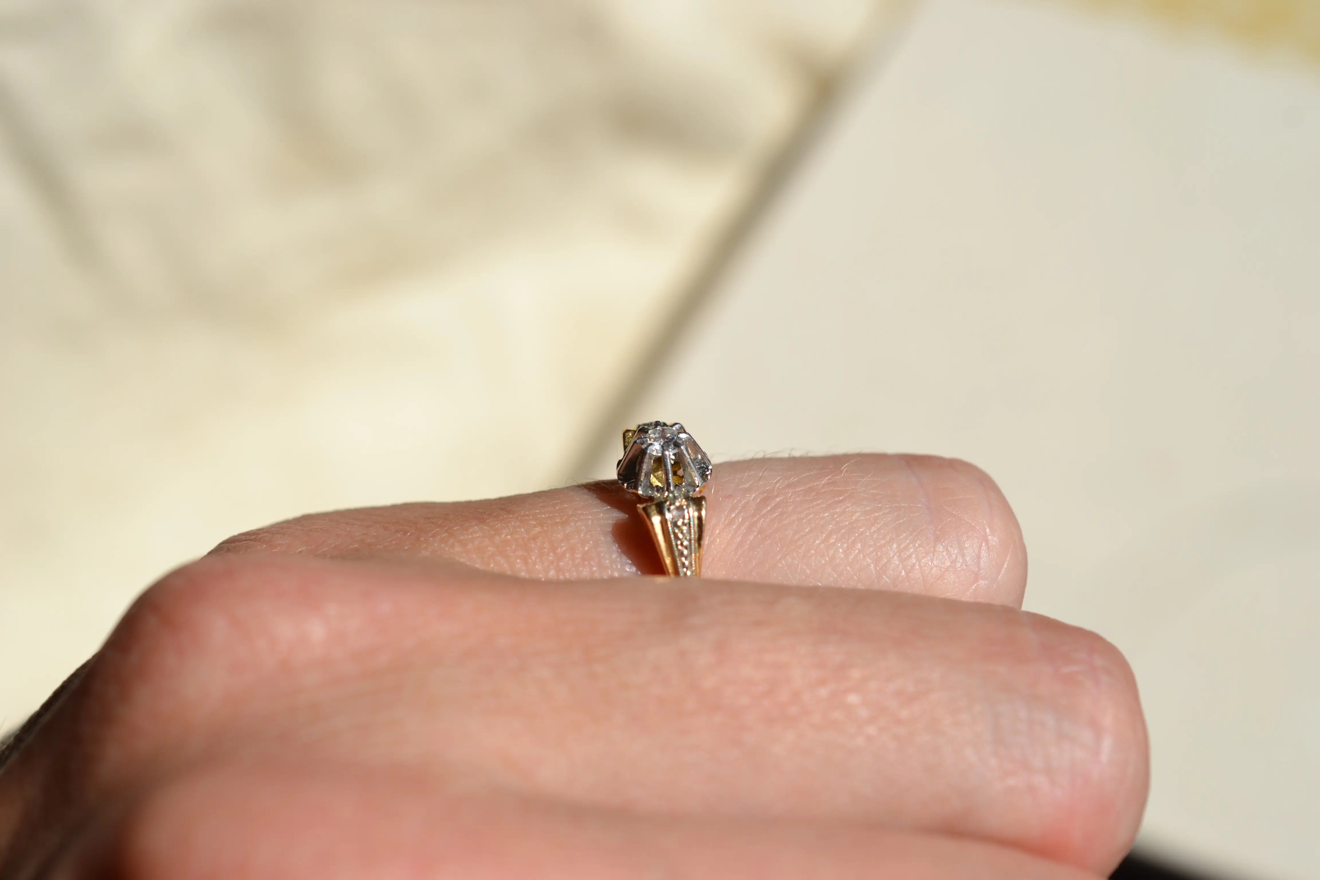 Bague solitaire Diamants Serti Illusion