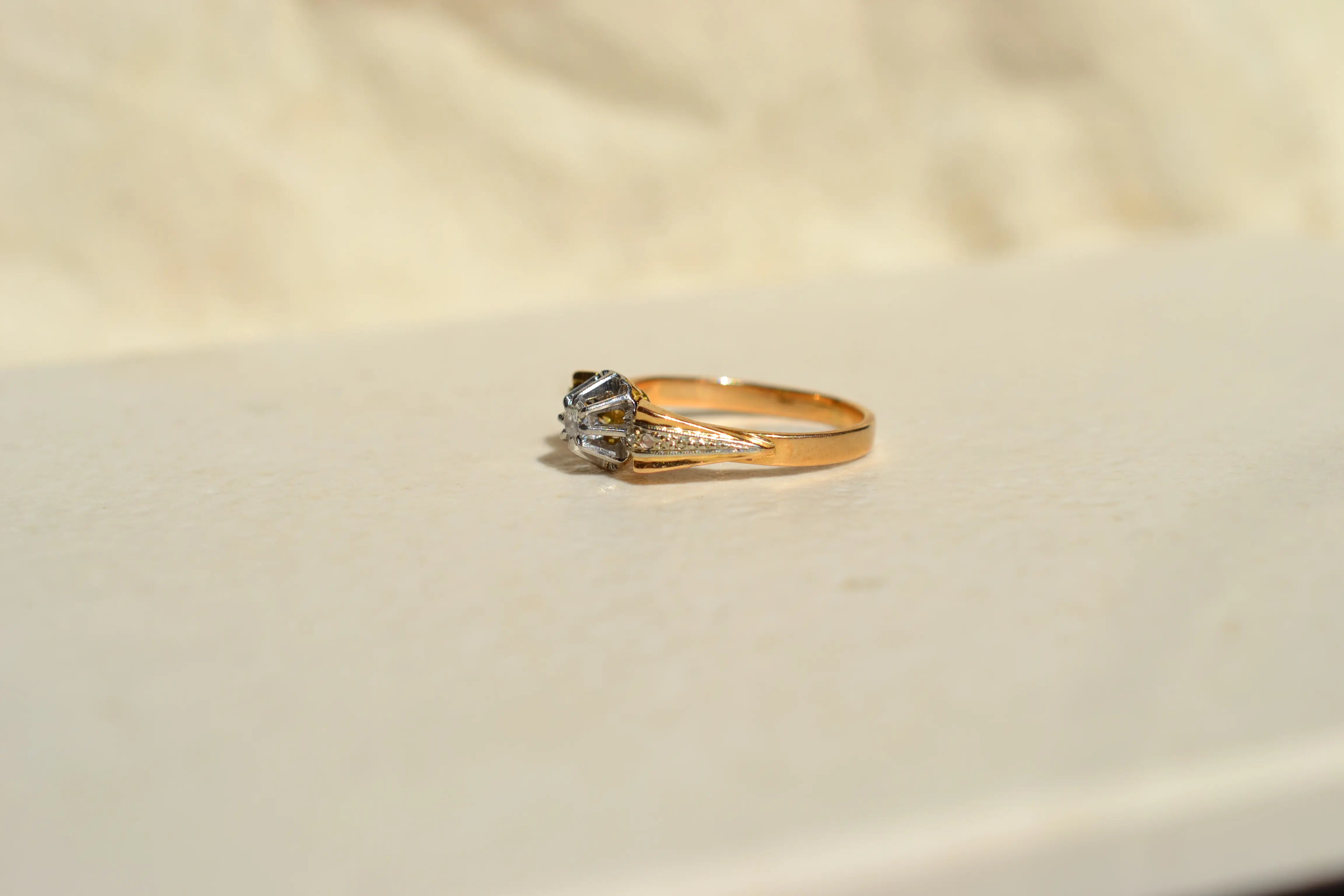 Bague solitaire Diamants Serti Illusion