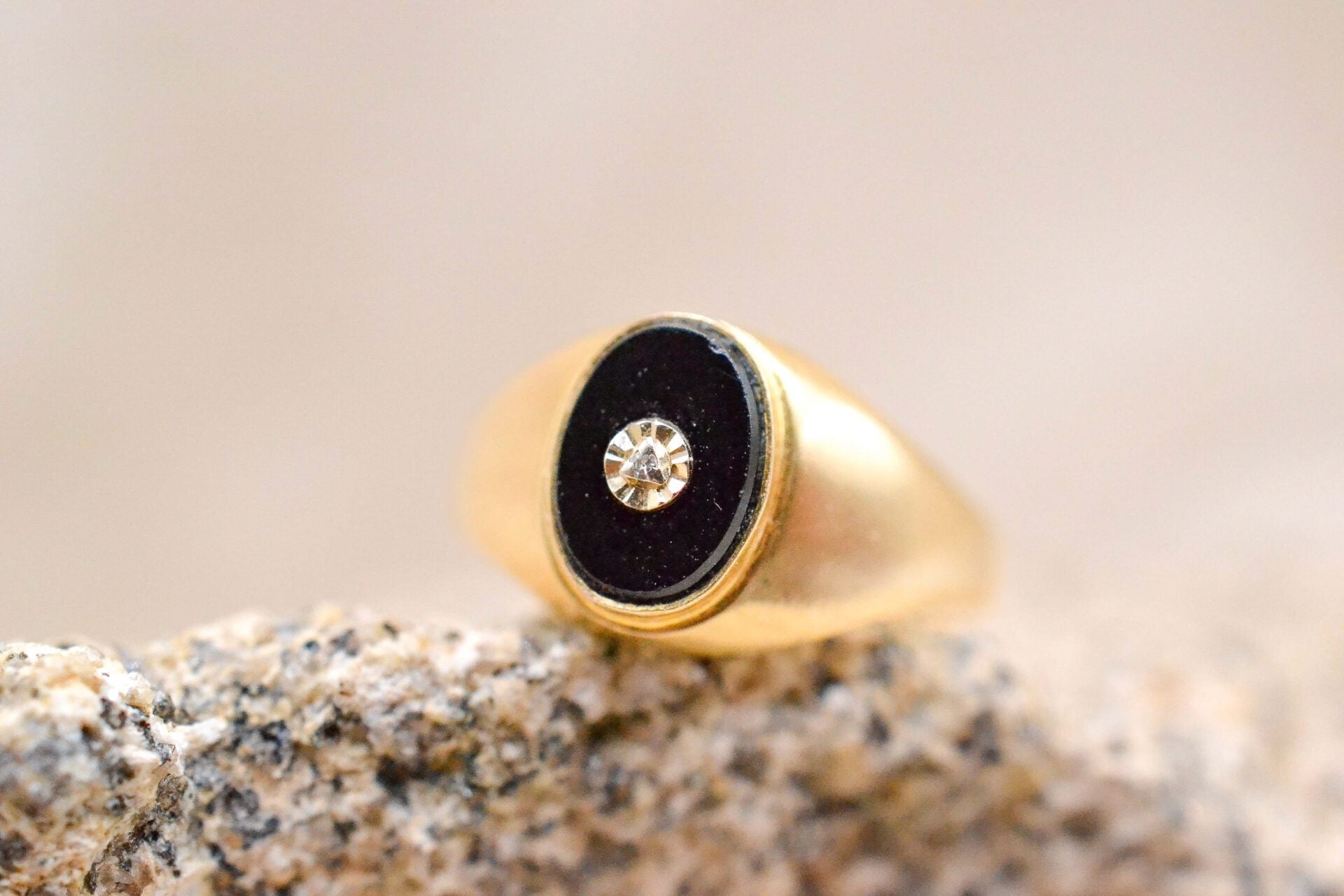 Bague Jonc Onyx Diamant