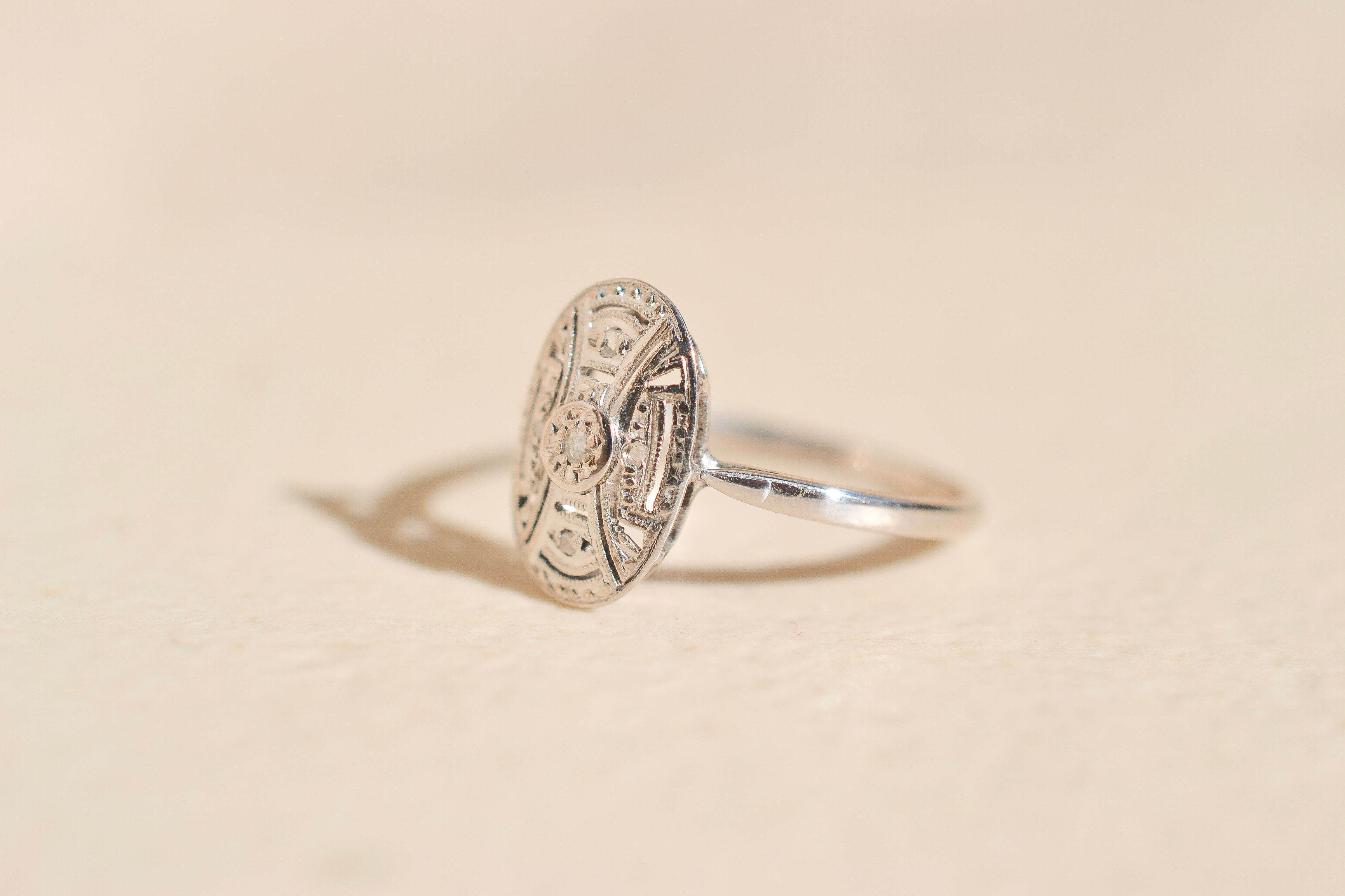 Bague Art Déco Diamants Or blanc