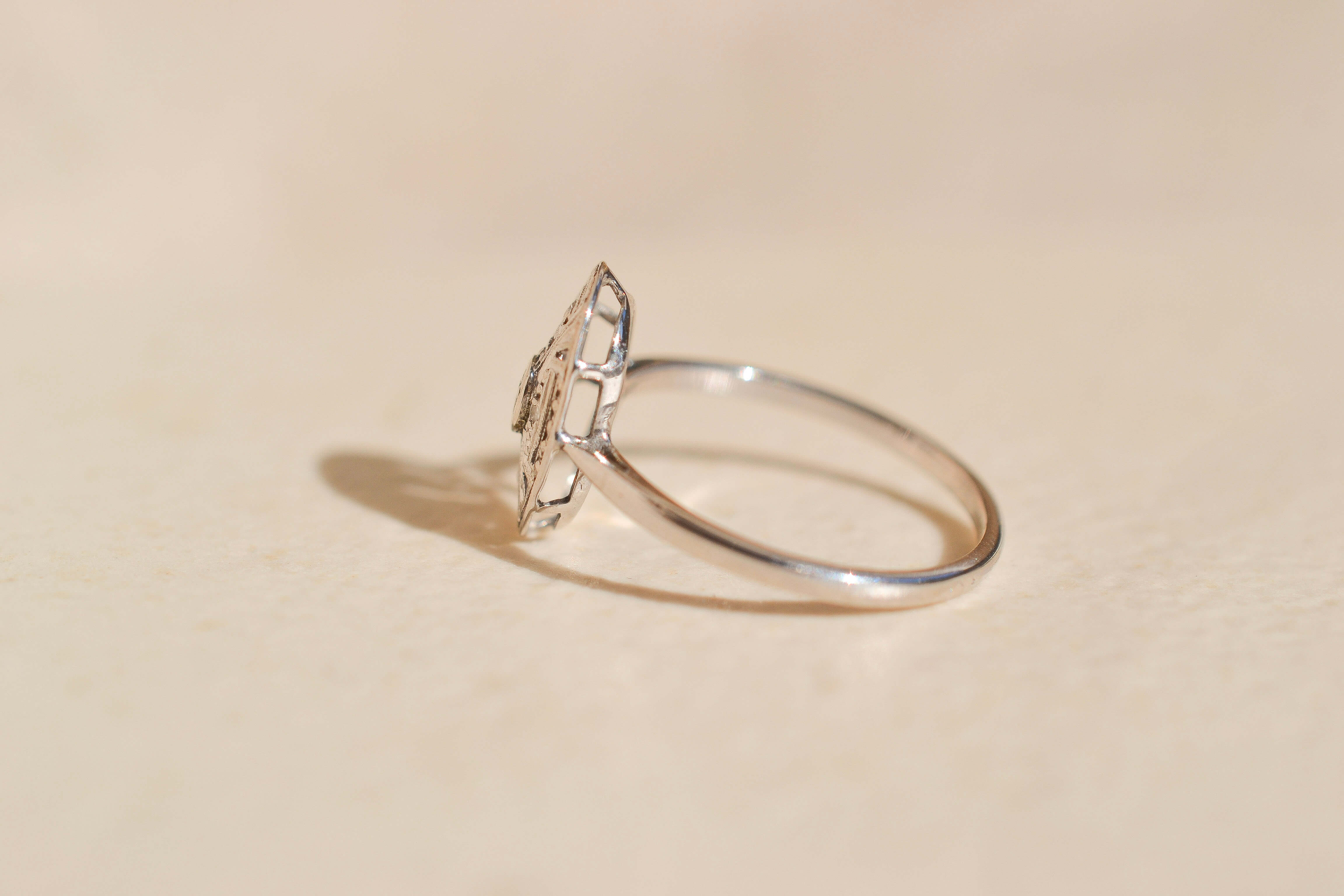 Bague Art Déco Diamants Or blanc