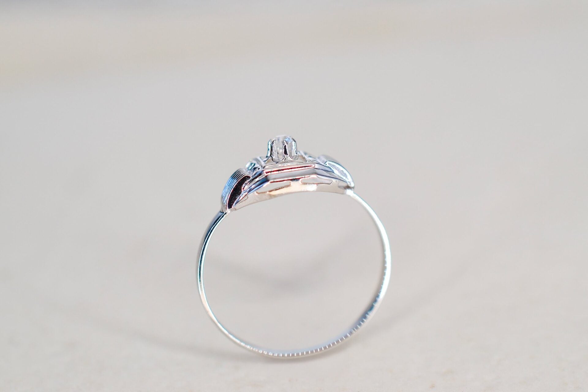 Bague Art Déco Oxyde Or blanc