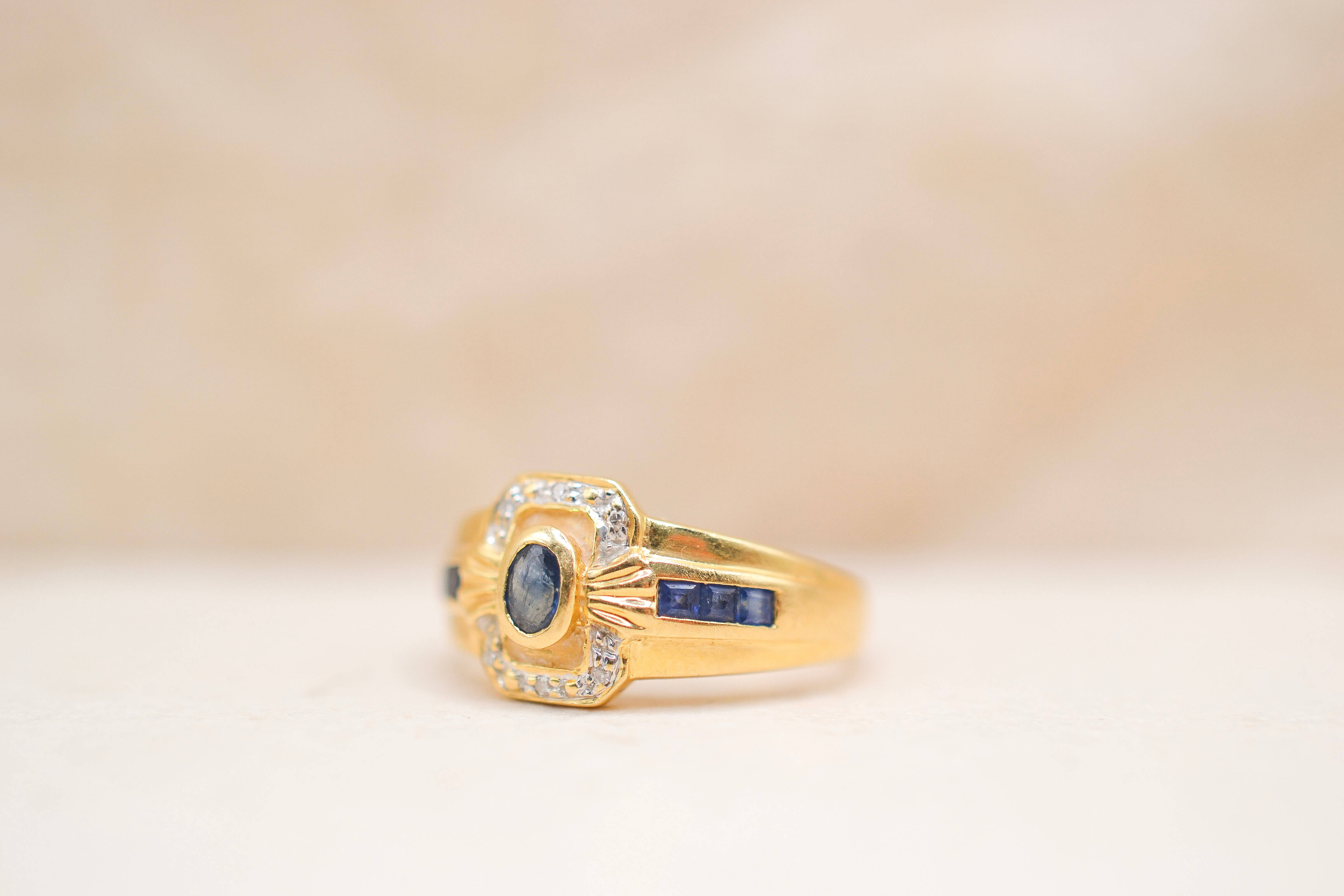 Bague bandeau Saphirs et Diamants