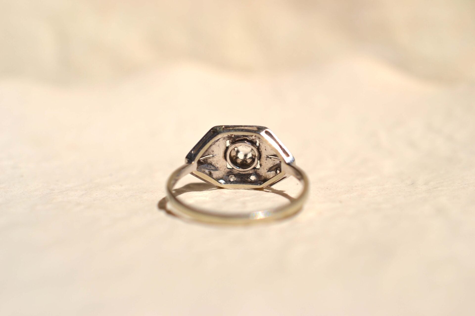 Bague Art Déco éclats de Diamants et Oxyde