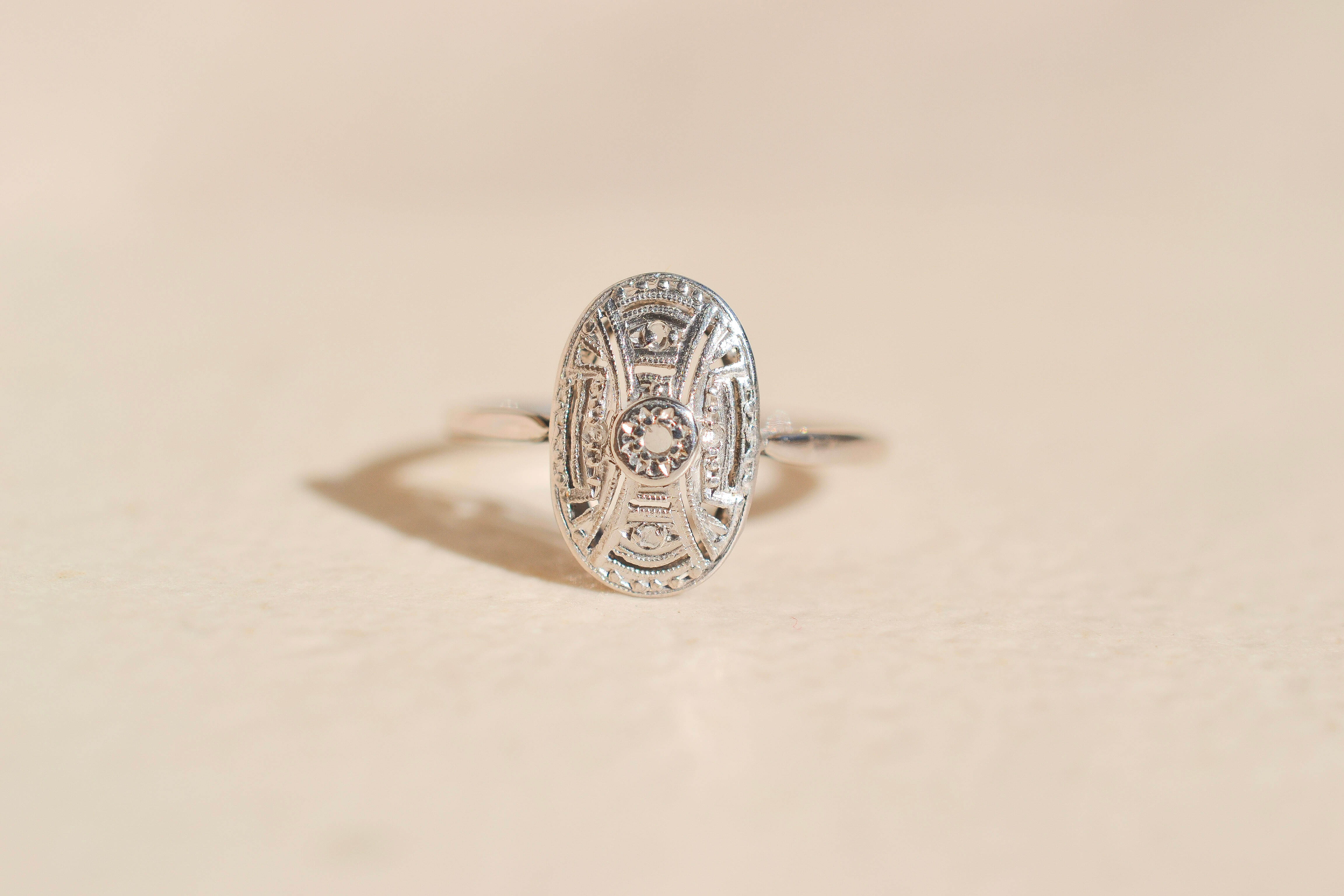 Bague Art Déco Diamants Or blanc