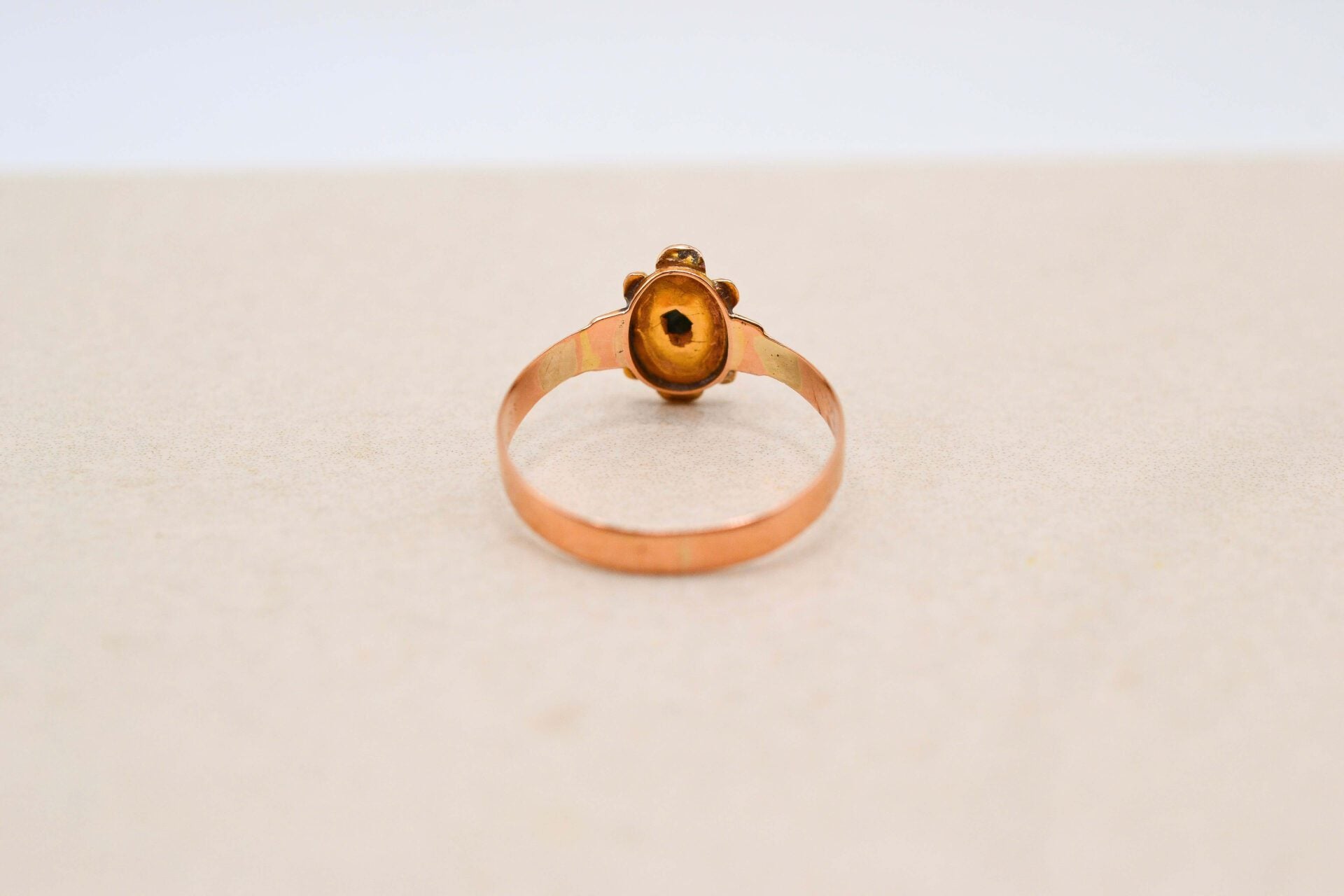 Bague Art Nouveau Pierre verte et Perle