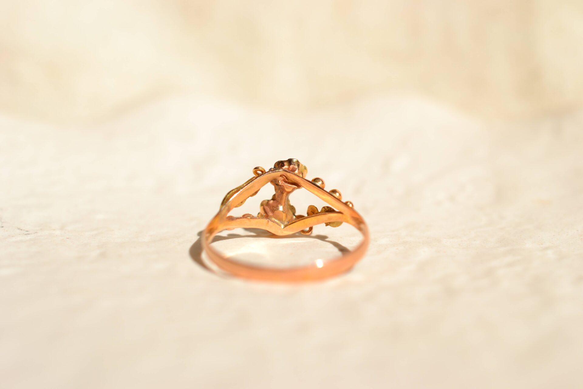 Bague Art Nouveau fleurs Perles