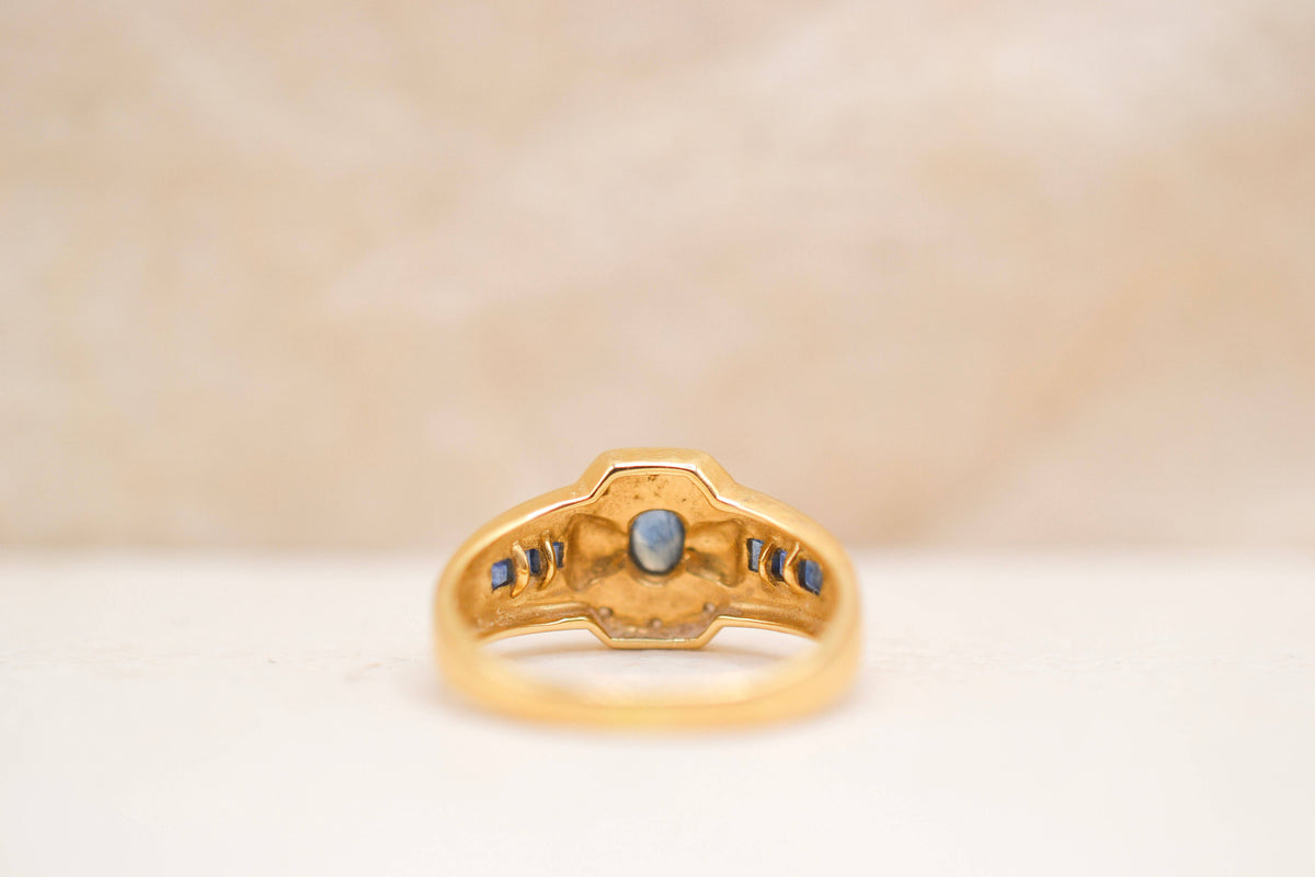Bague bandeau Saphirs et Diamants