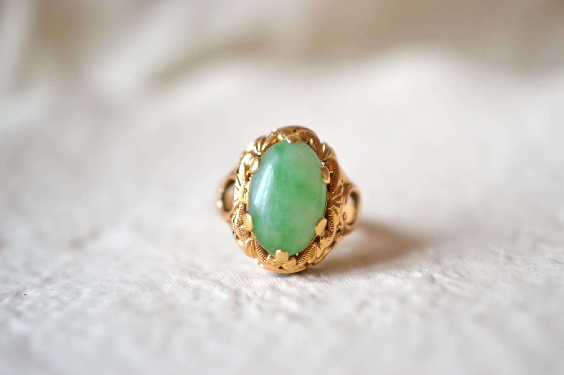 Bague cabochon Jade jadéite