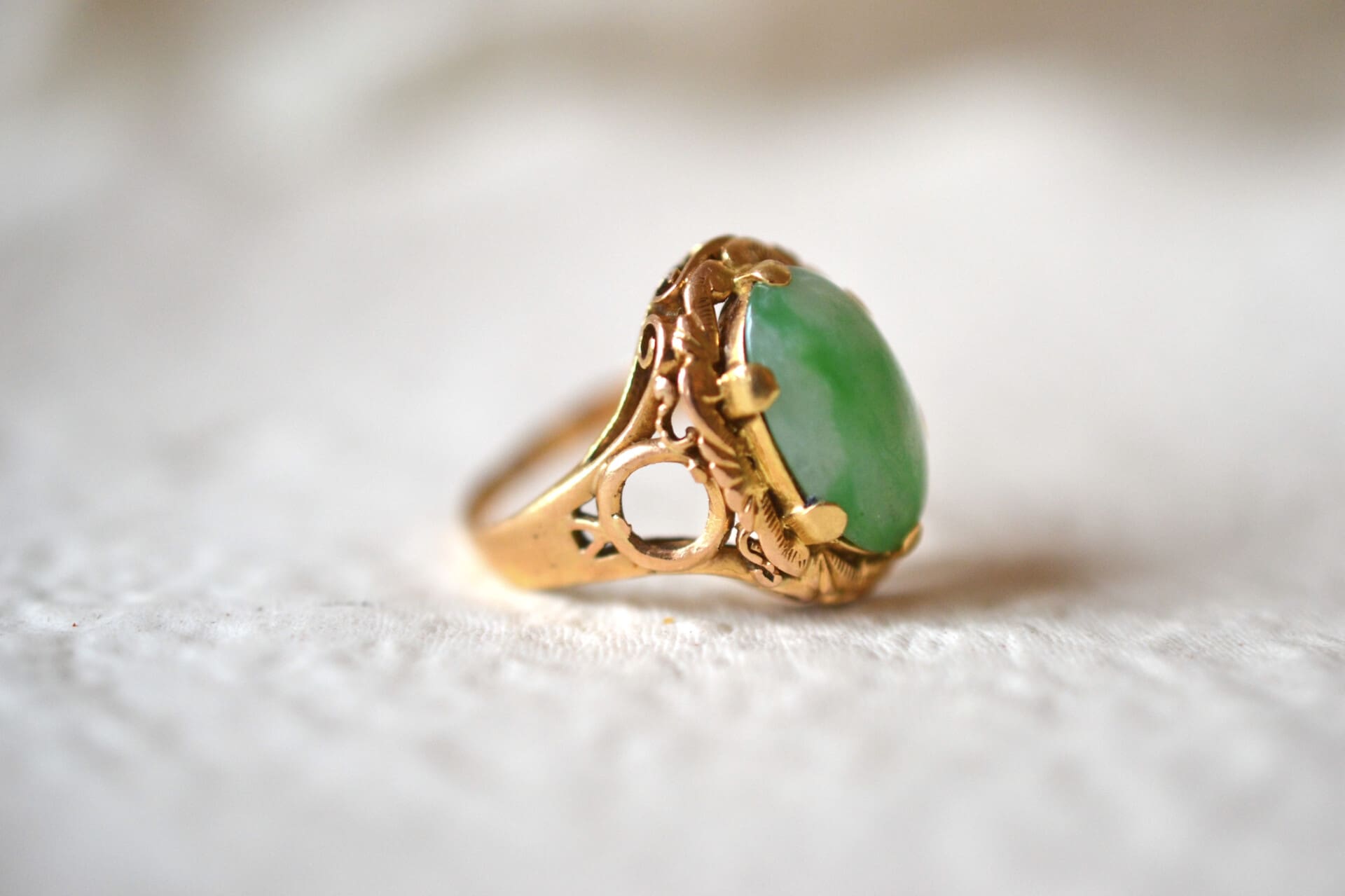 Bague cabochon Jade jadéite