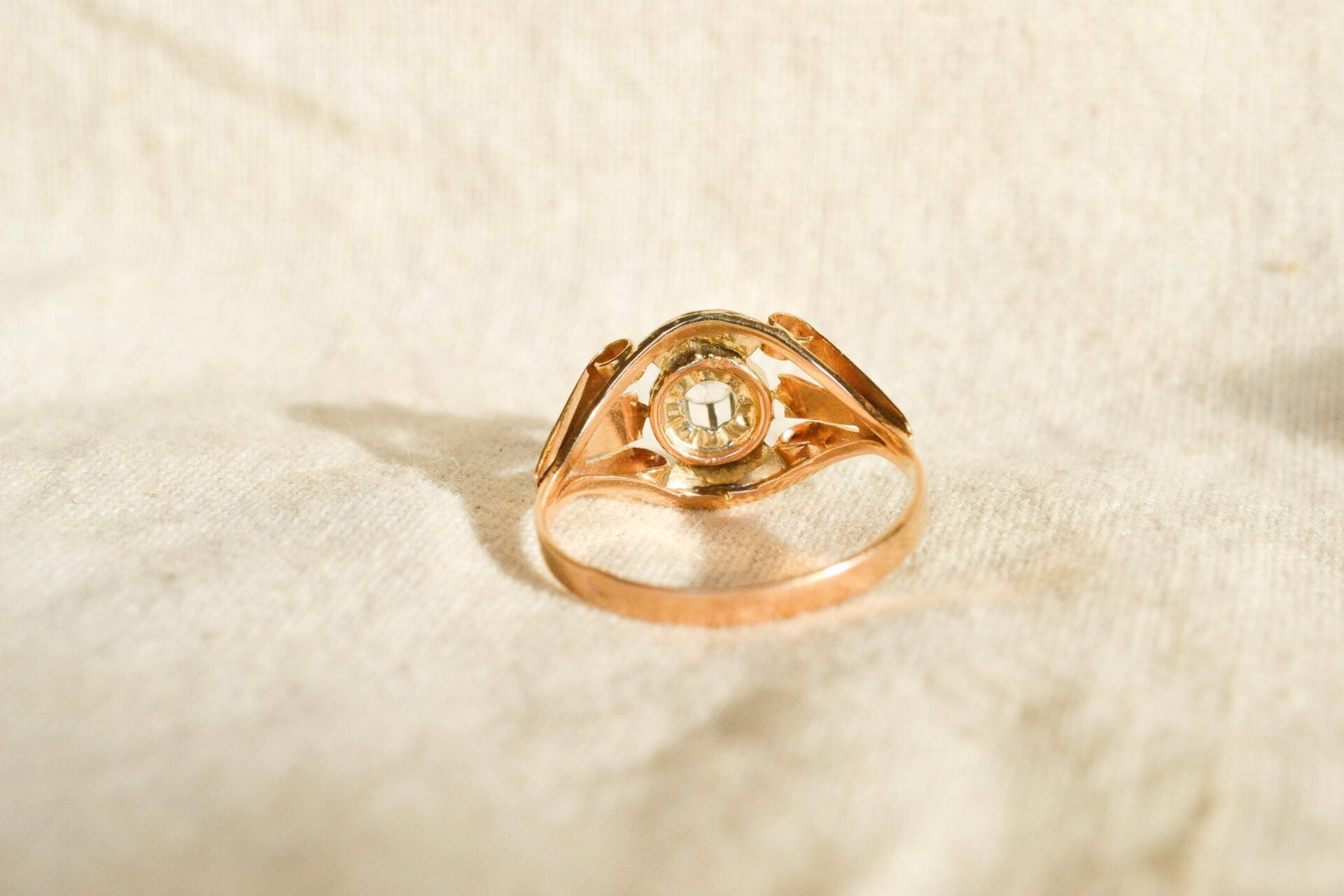 Bague style Art Déco Or et Oxyde
