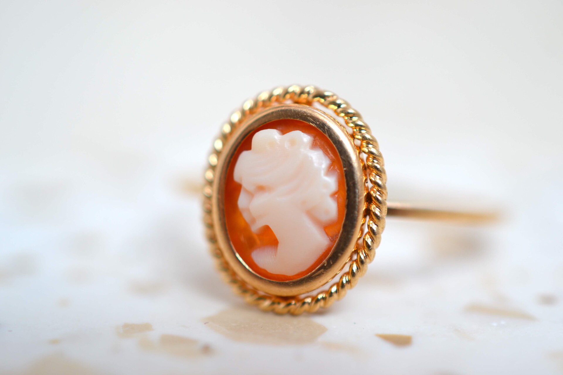 Bague Camée décor corde