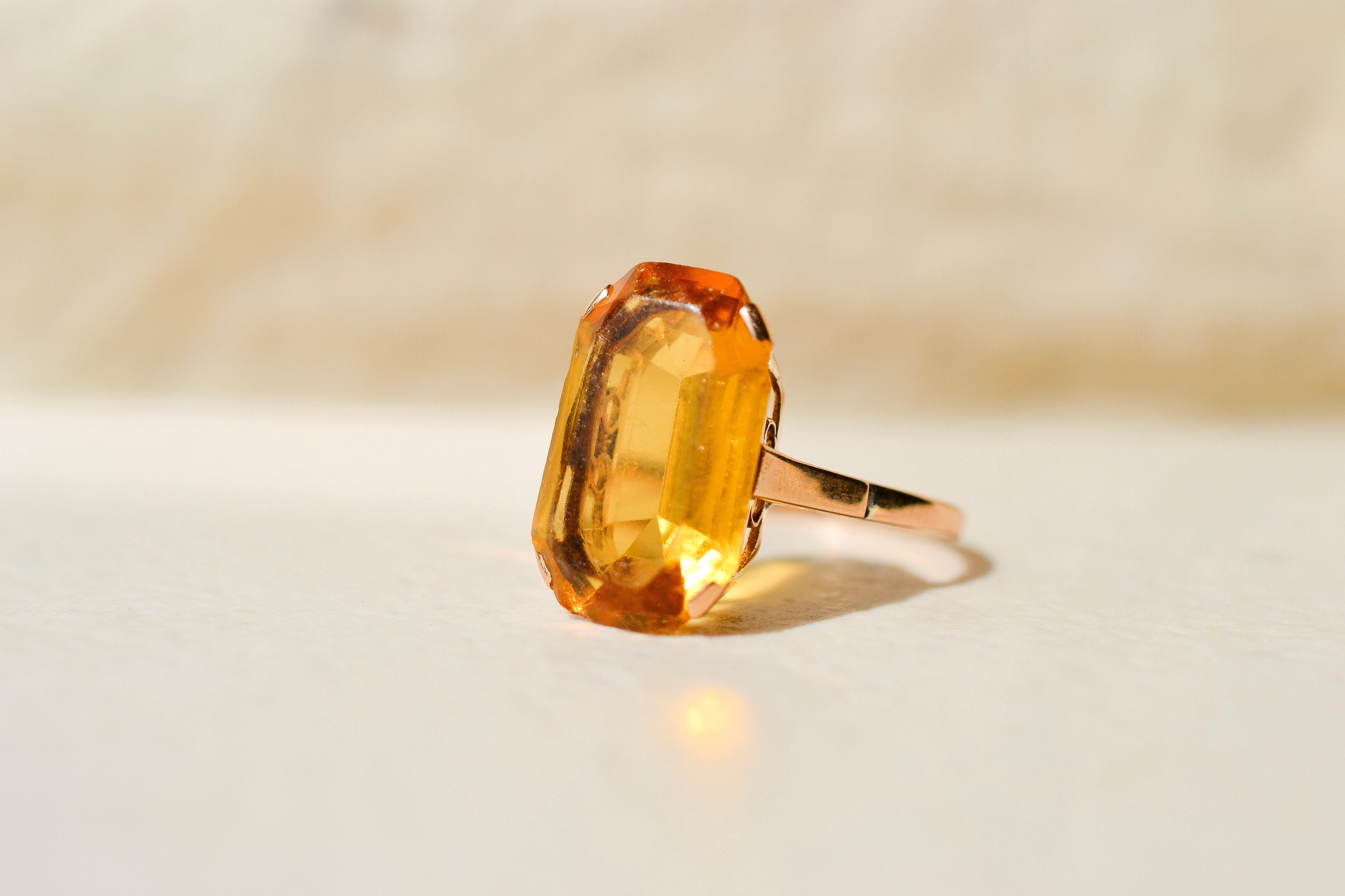 Bague cocktail Citrine 14K