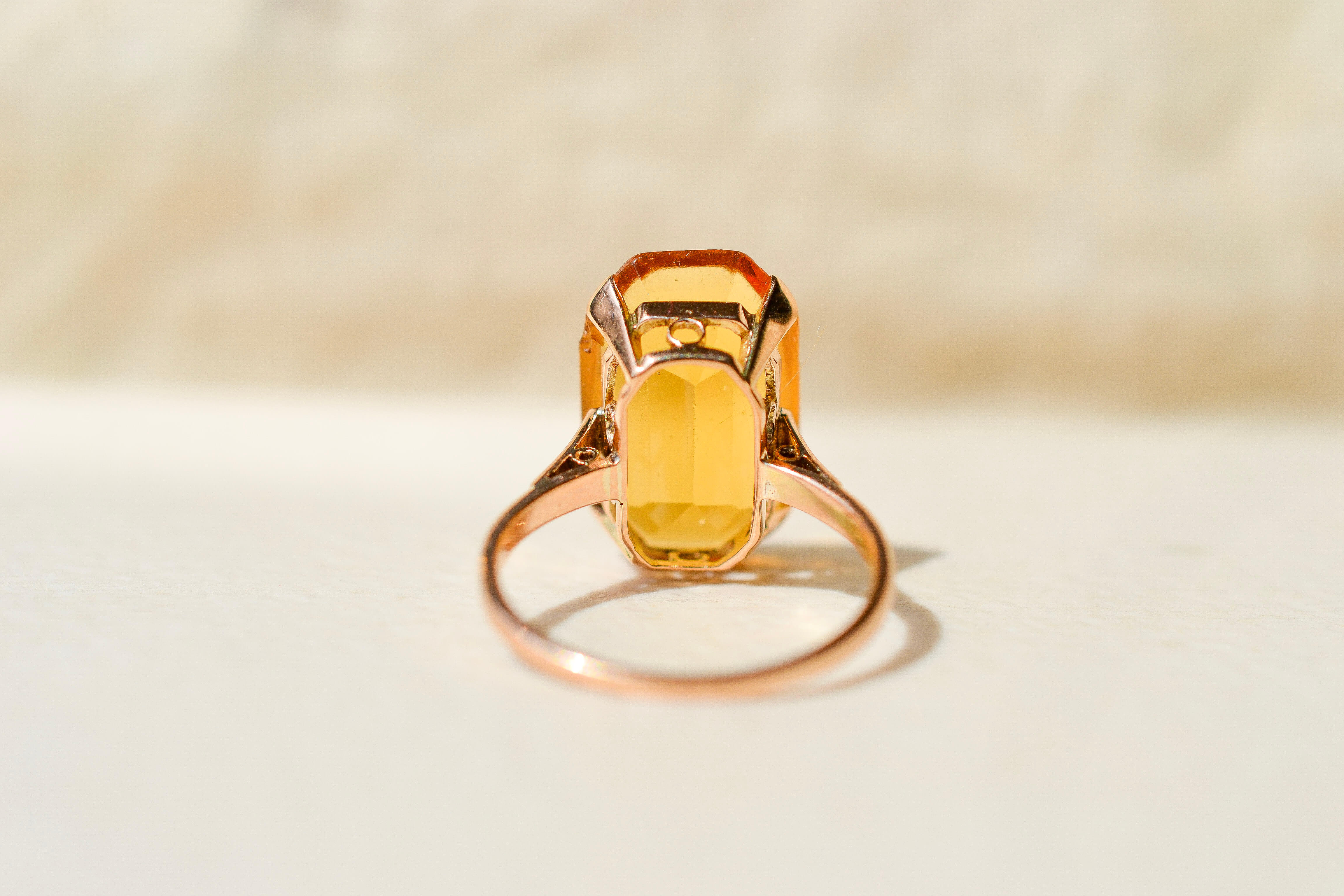 Bague cocktail Citrine 14K