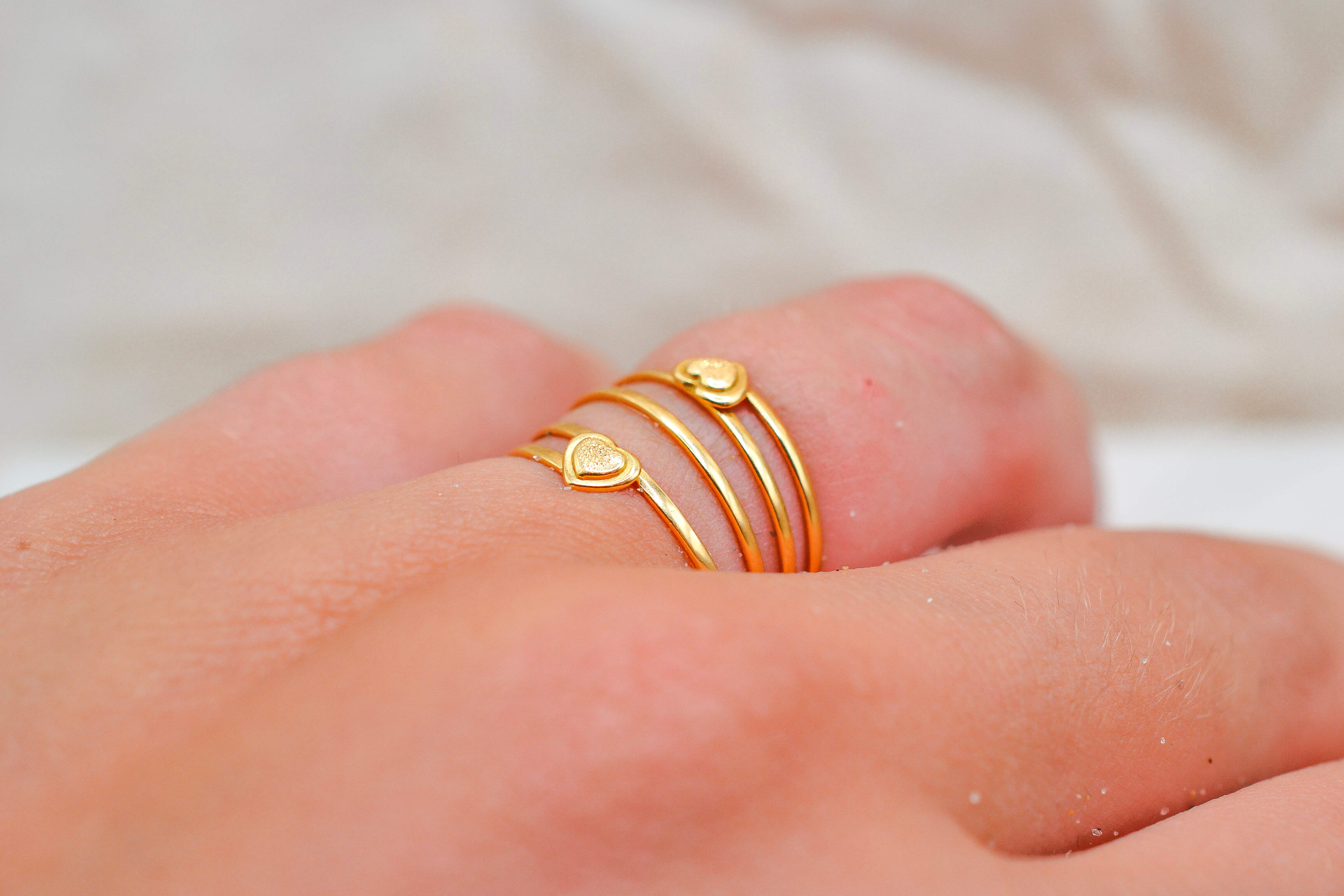 Bague multi-anneaux coeur