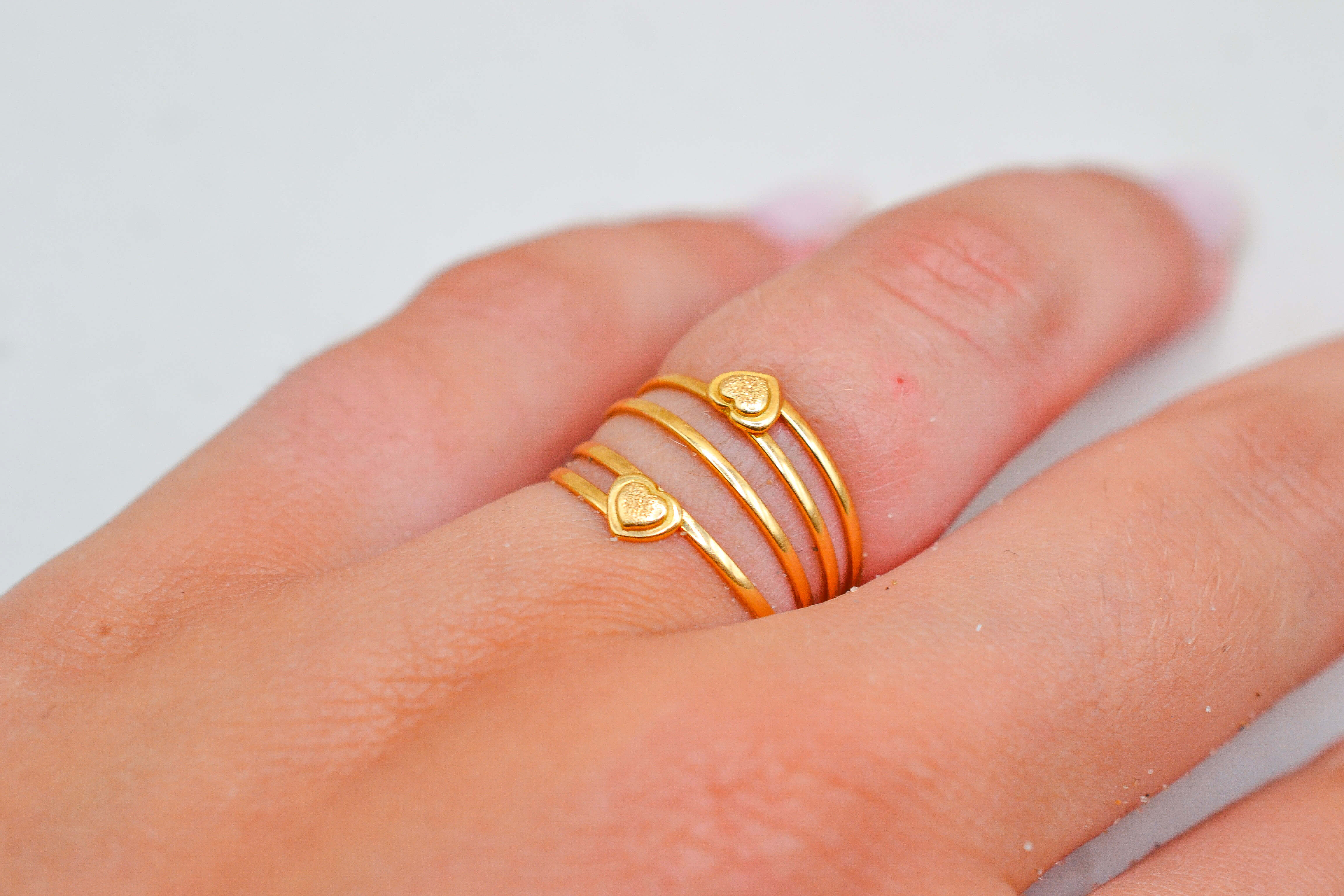 Bague multi-anneaux coeur