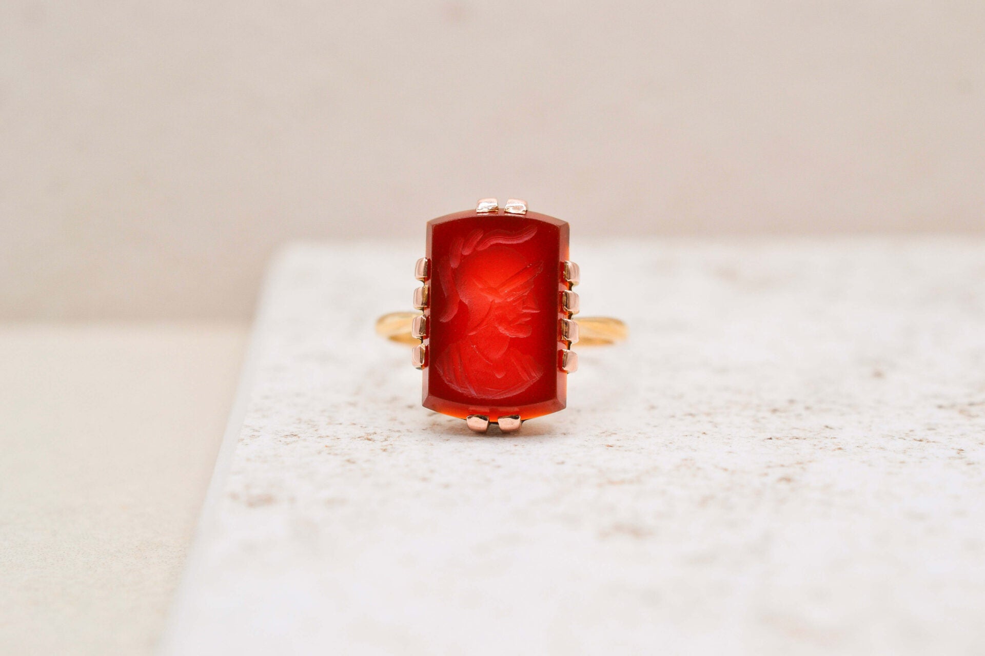Bague Cornaline Soldat Antique