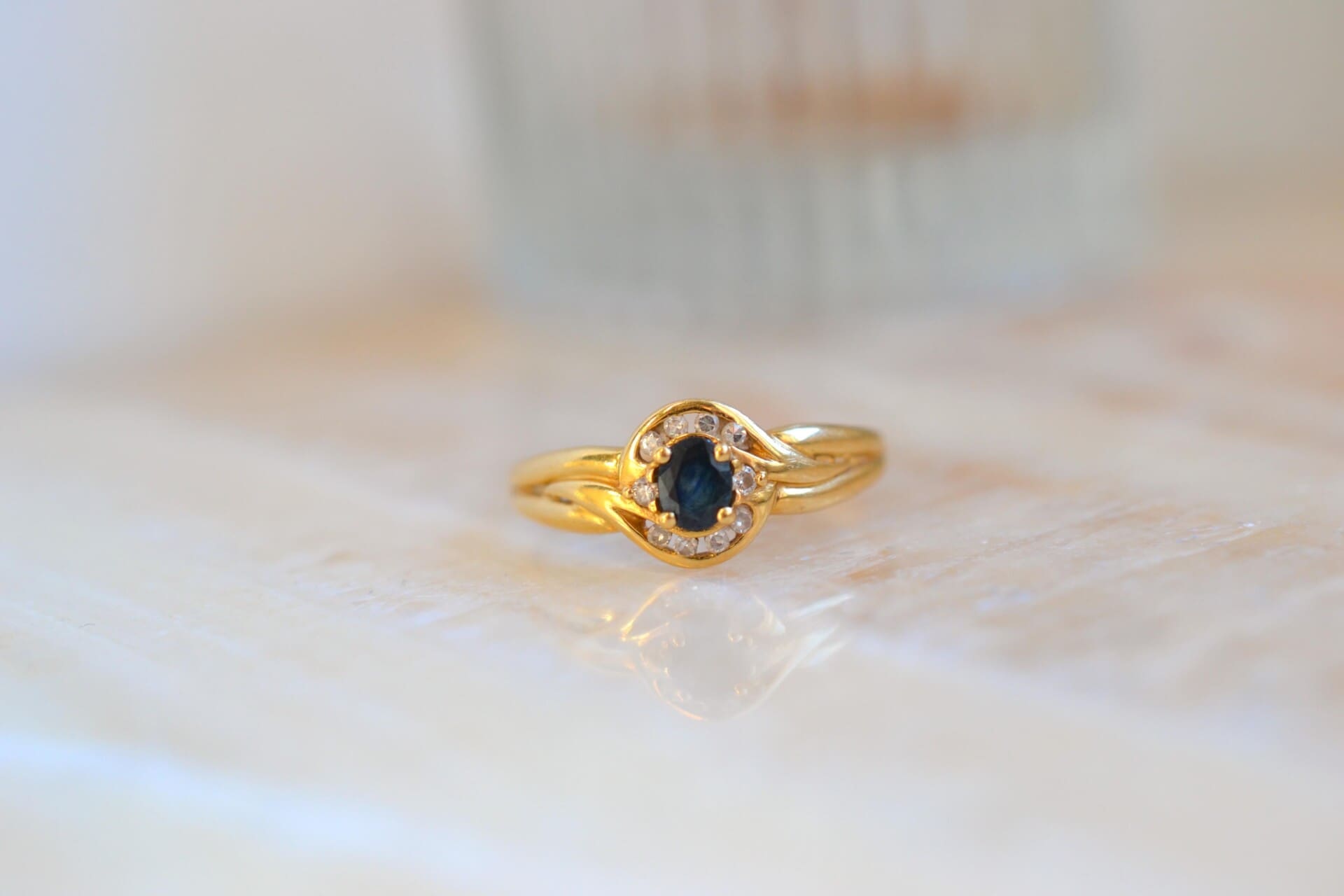 Bague croisée Saphir et Diamants