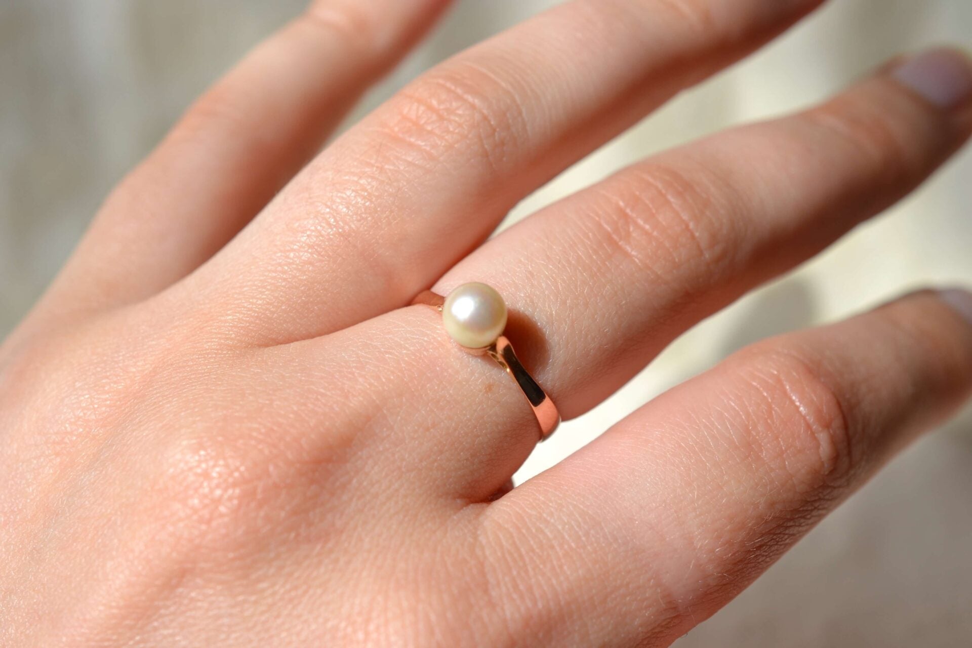 Bague Perle Or rose