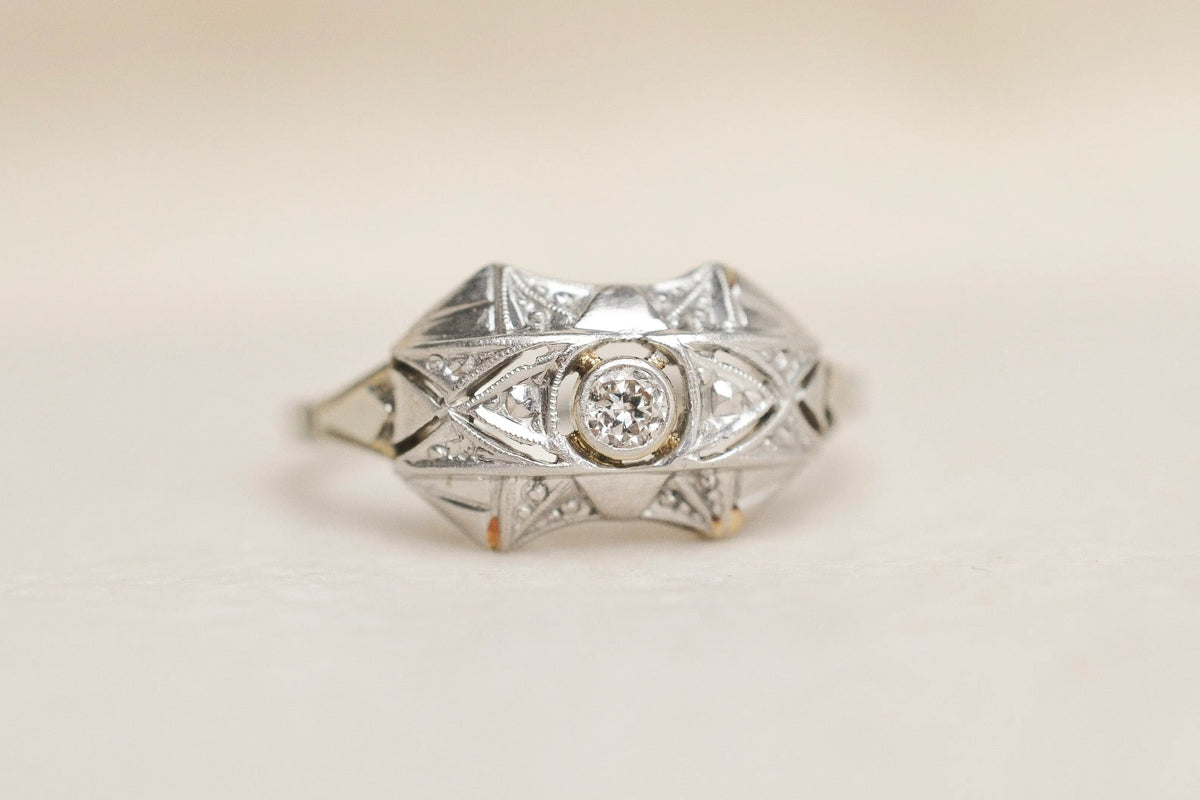 Bague Art Déco Diamant serti clos