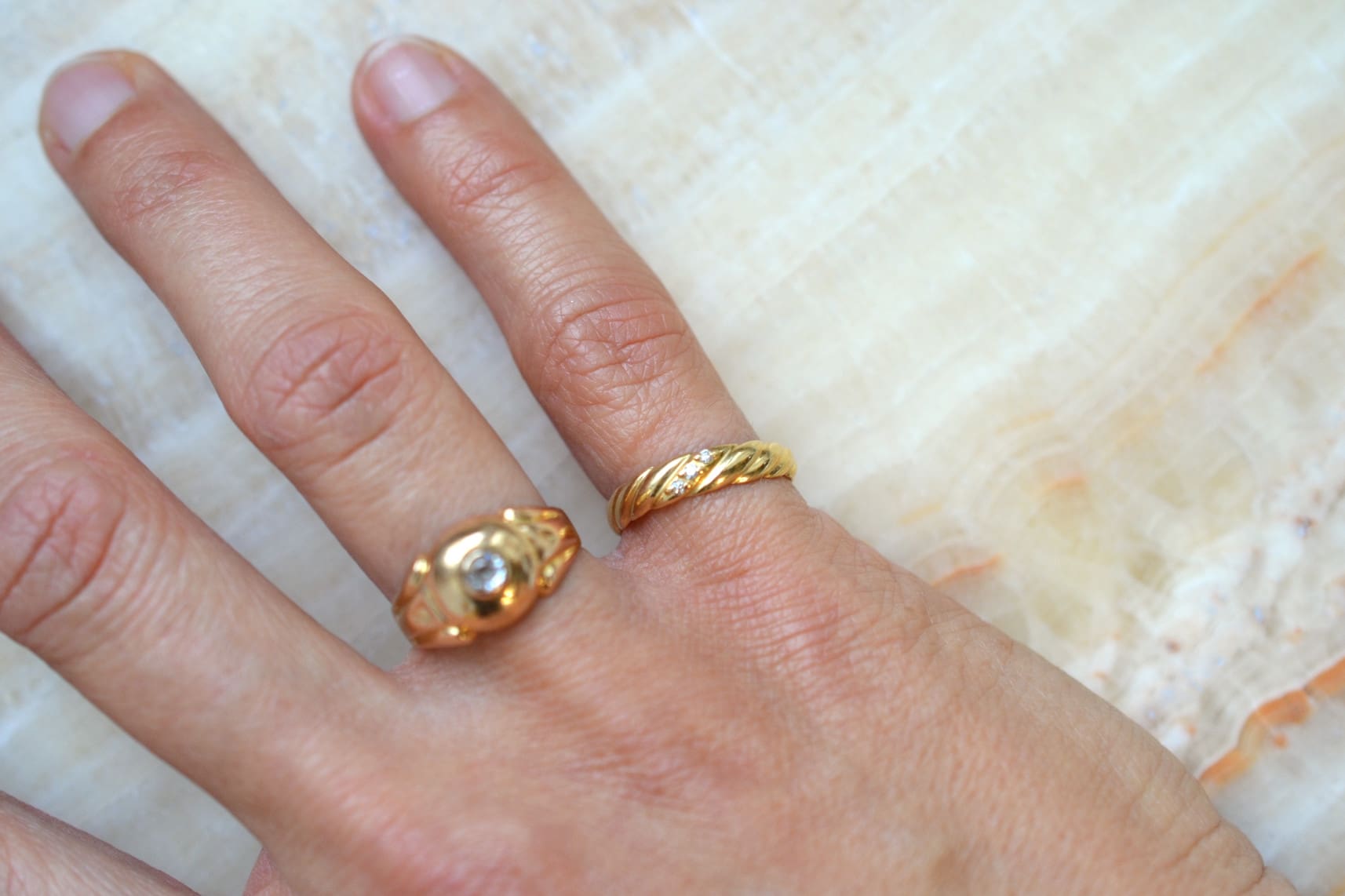 Bague torsadée Diamants