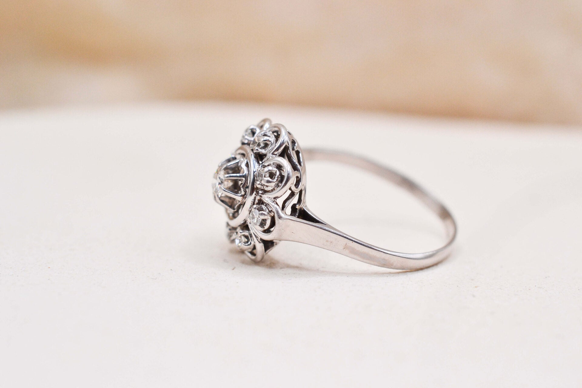 Bague flocon Diamants Or blanc