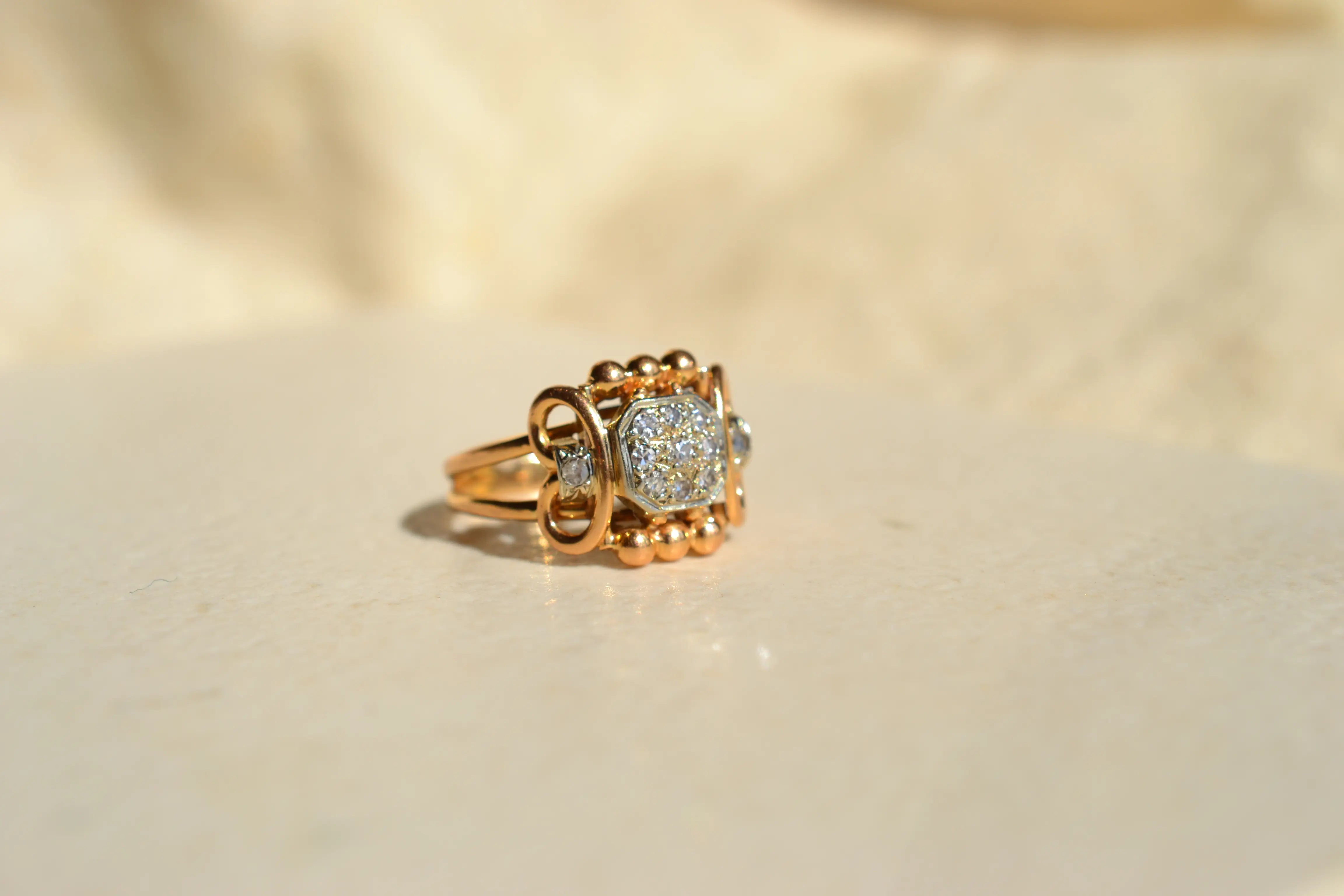 Bague Diamants Art Déco style Tank