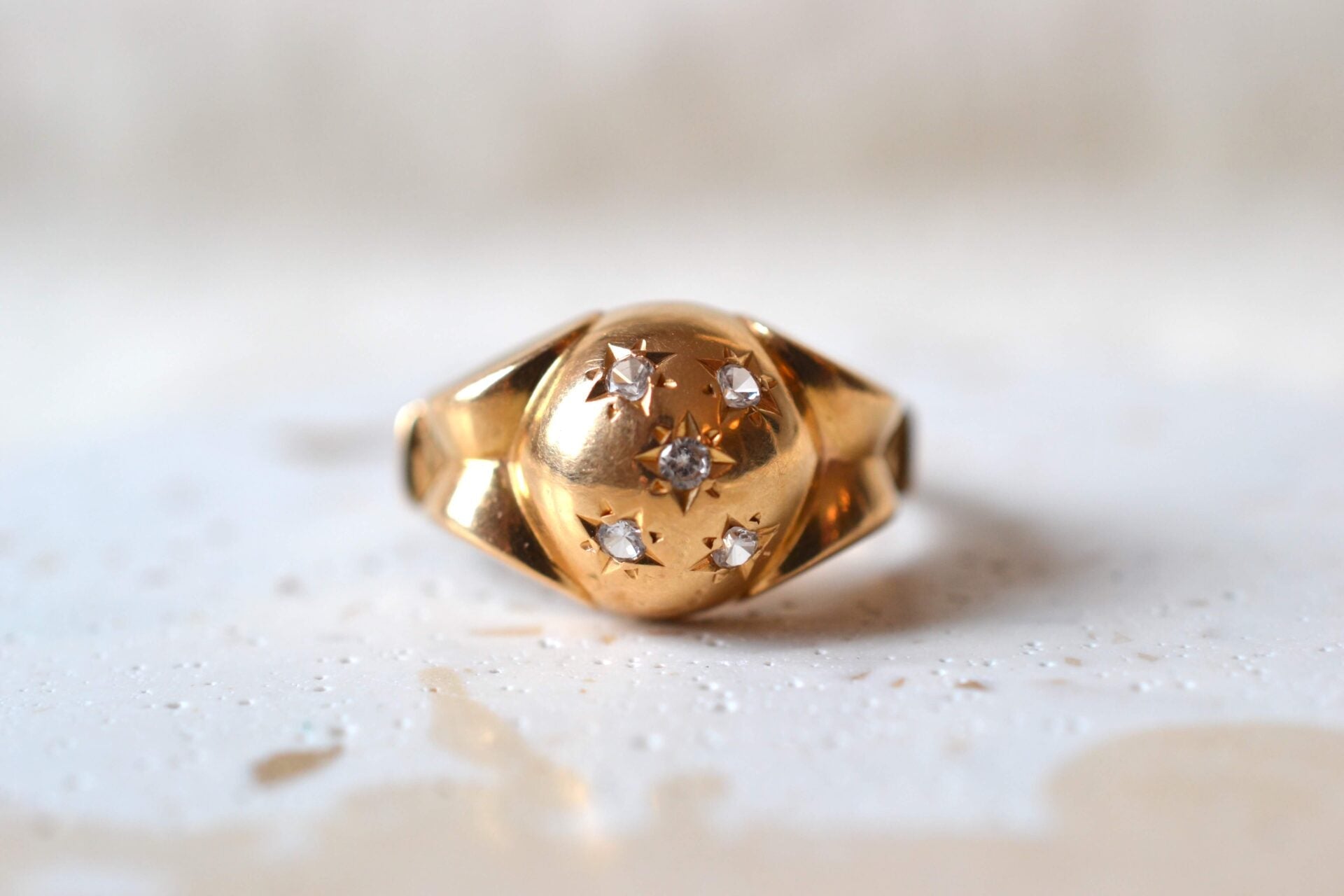 Bague dôme étoiles Oxydes