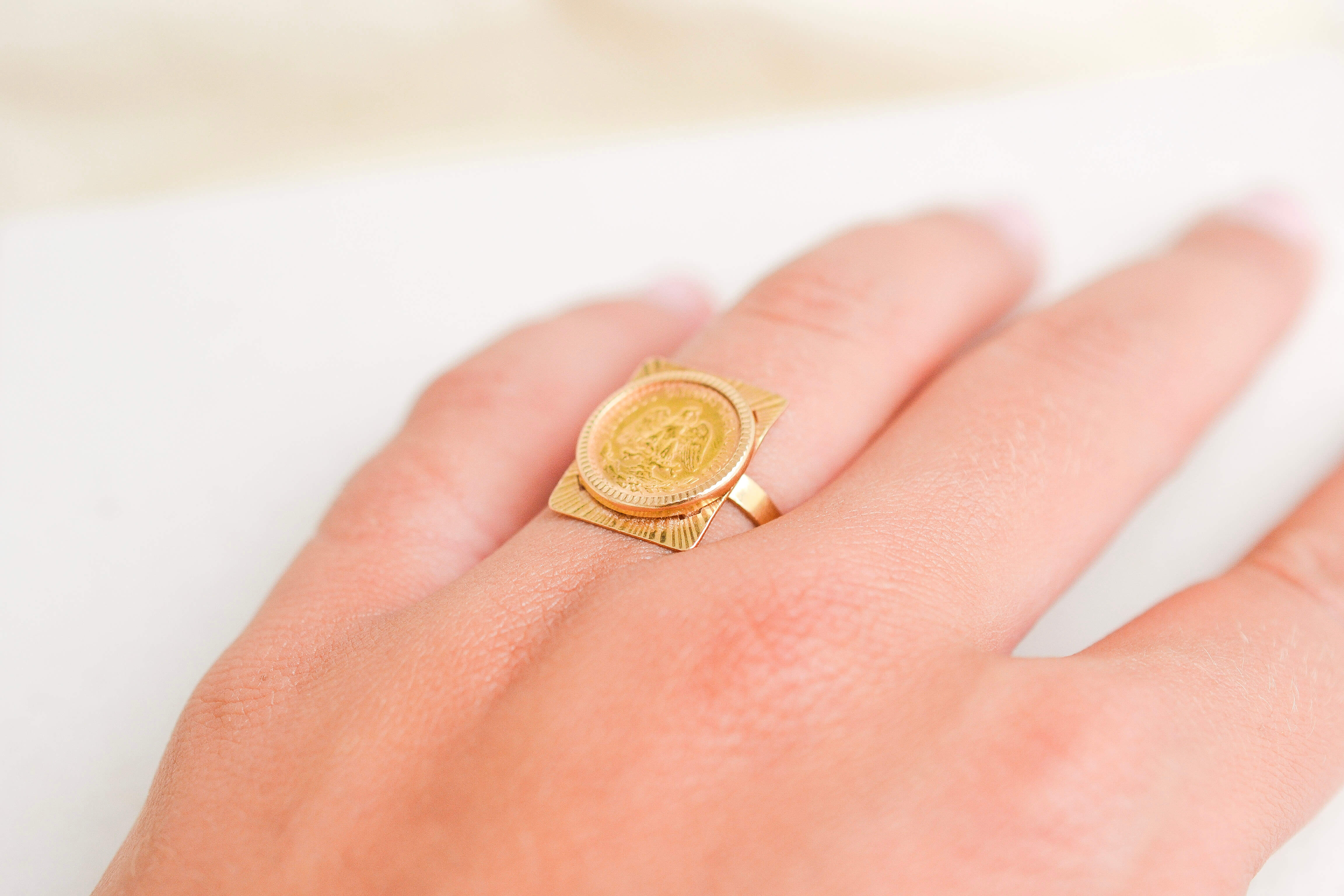 Bague pièce Dos Pesos Mexicain