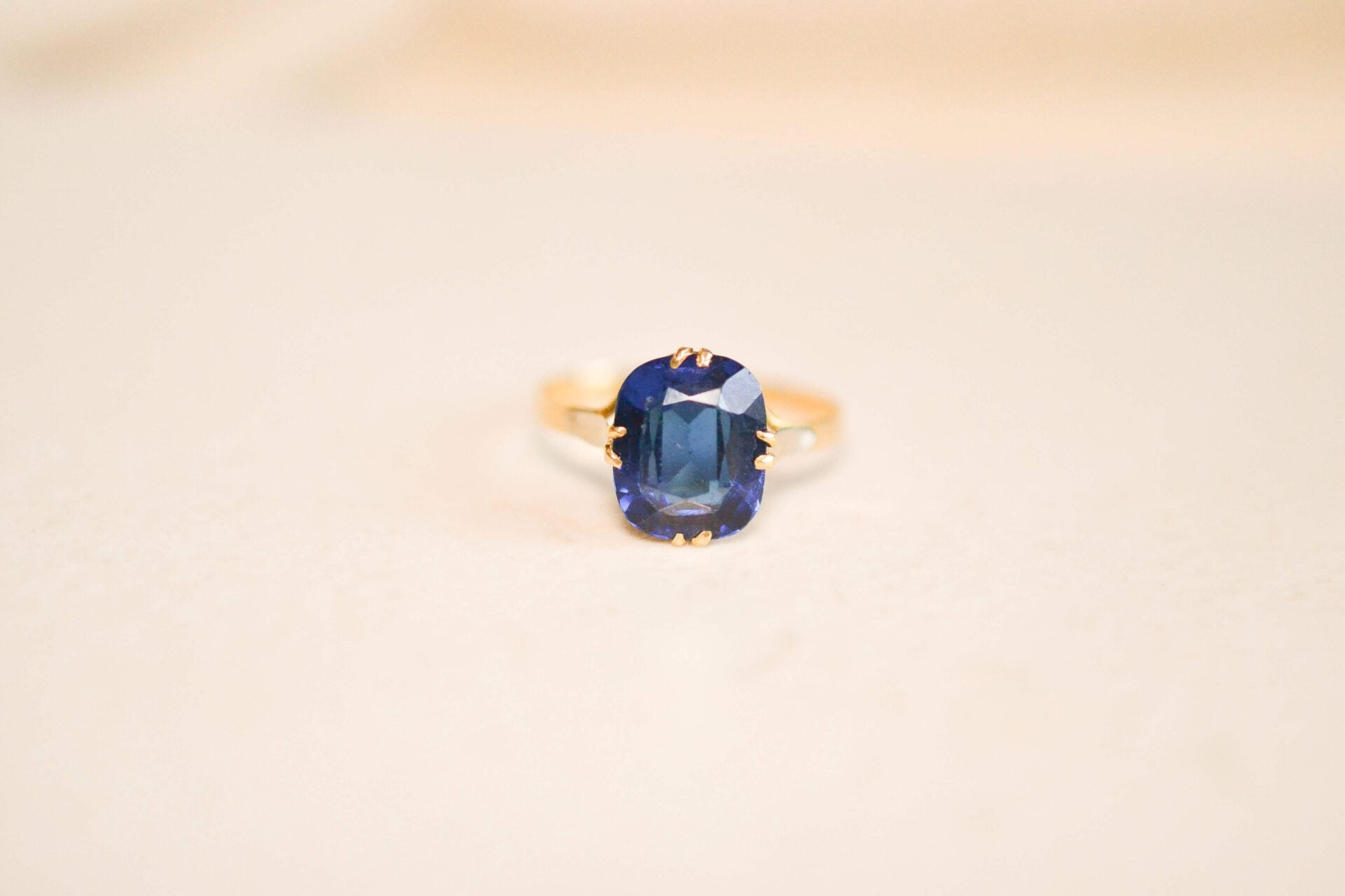 Bague Doublet Grenat Verre