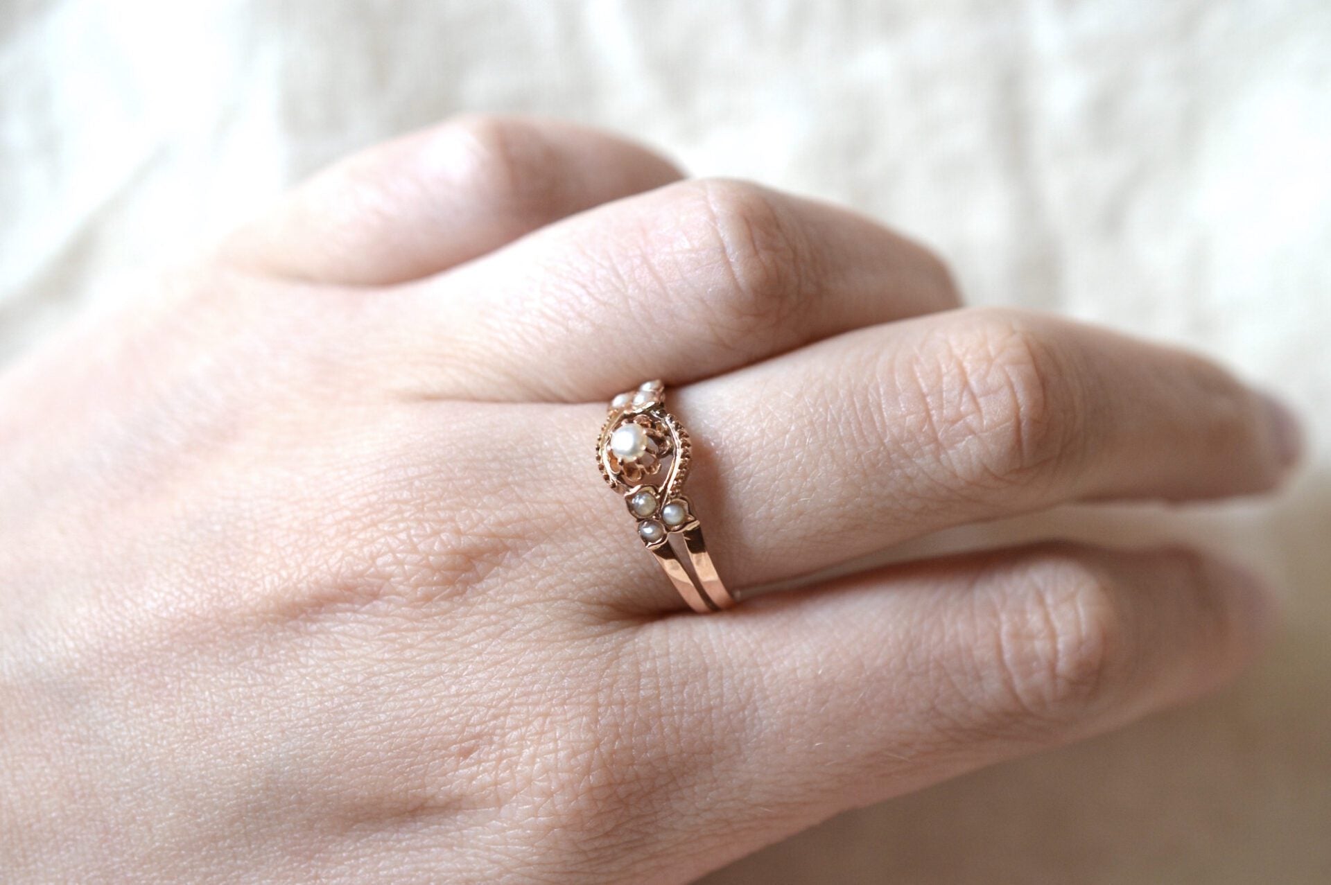 Bague Perles Art Nouveau