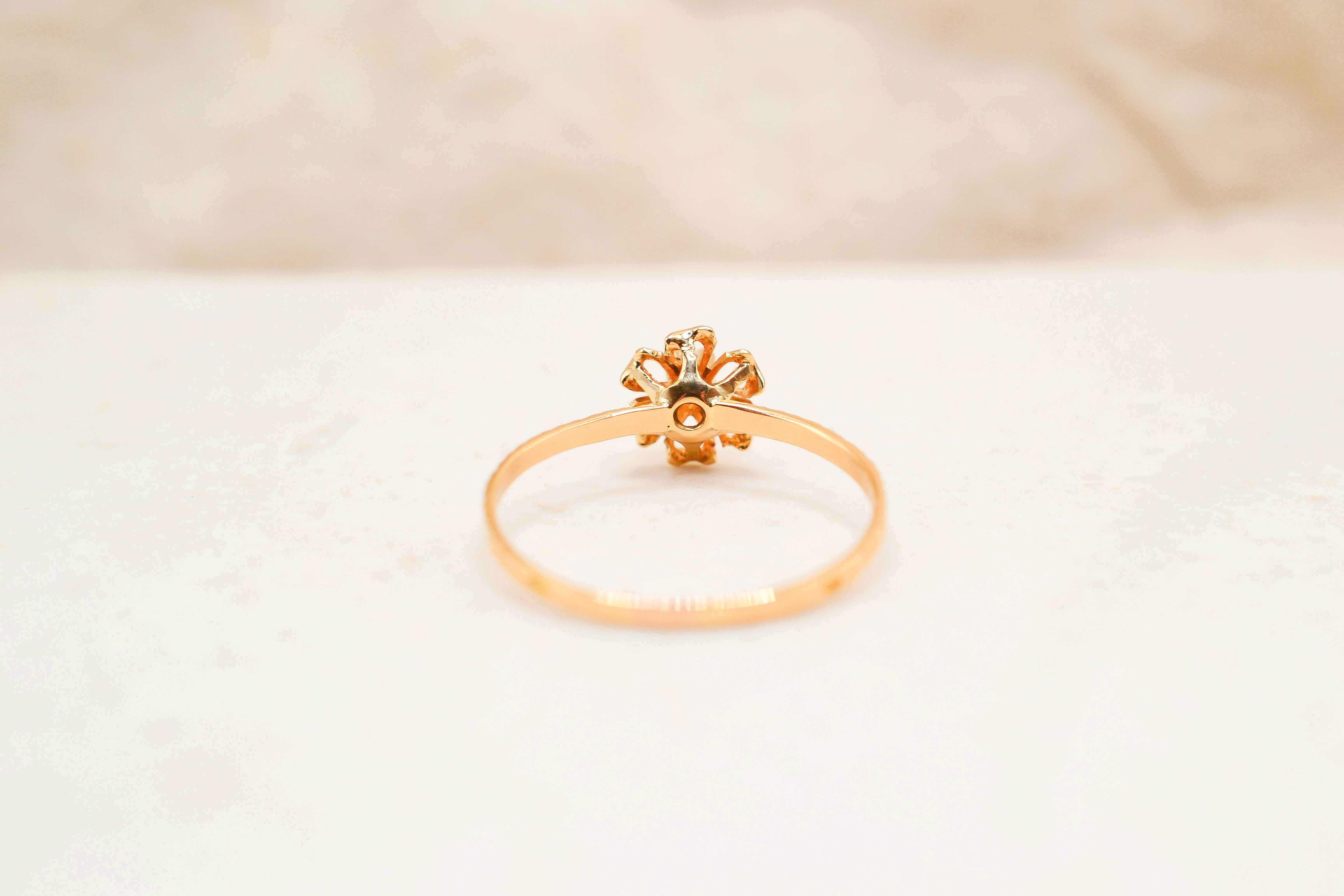 Bague fleur géométrique Oxyde