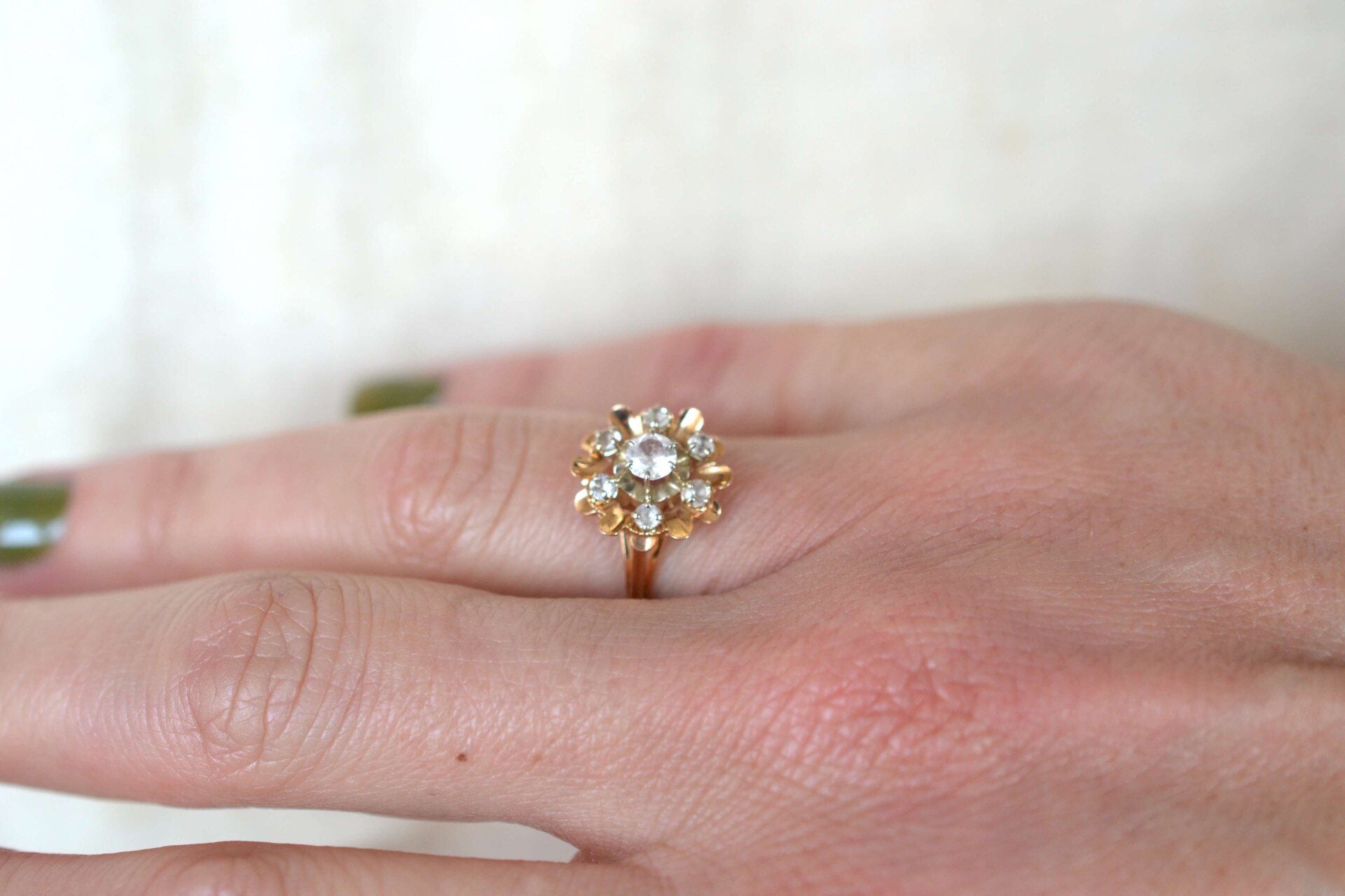 Bague fleur Art Déco Oxydes