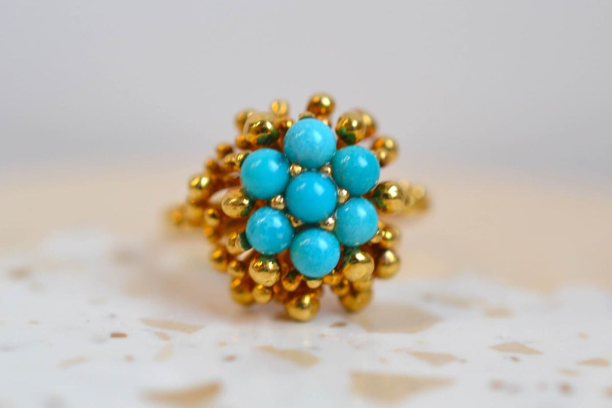 Bague fleur Turquoise