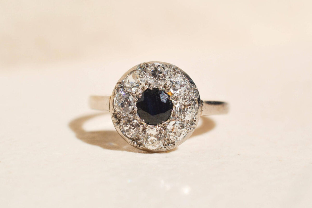 Bague Fleur Saphir & Diamants