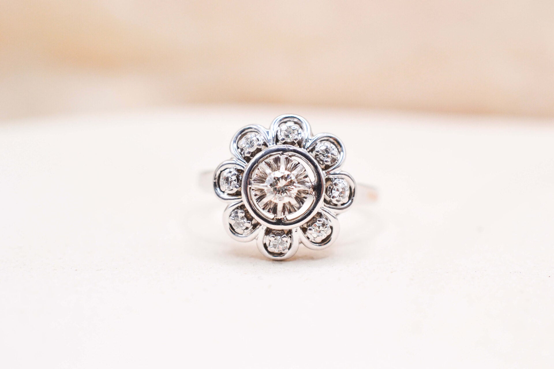 Bague flocon Diamants Or blanc